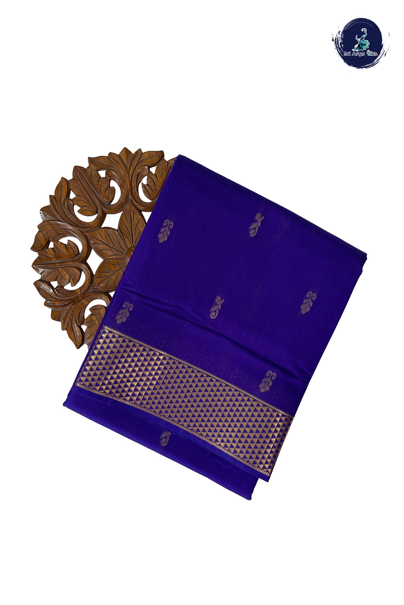 Violet Madisar Semi Silk Cotton Saree With Zari Buttas Pattern