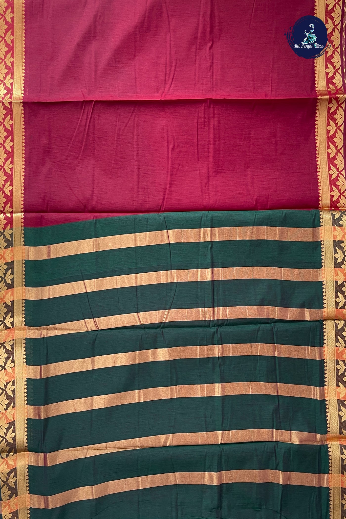 Arakku Madisar Semi Silk Cotton Saree With Plain Pattern