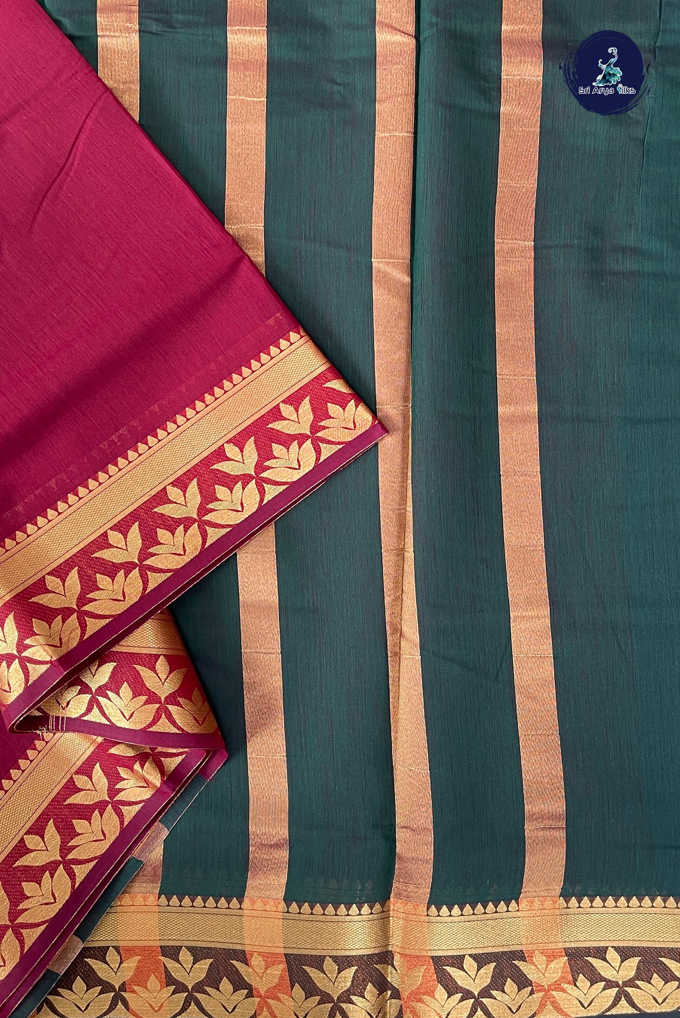 Arakku Madisar Semi Silk Cotton Saree With Plain Pattern