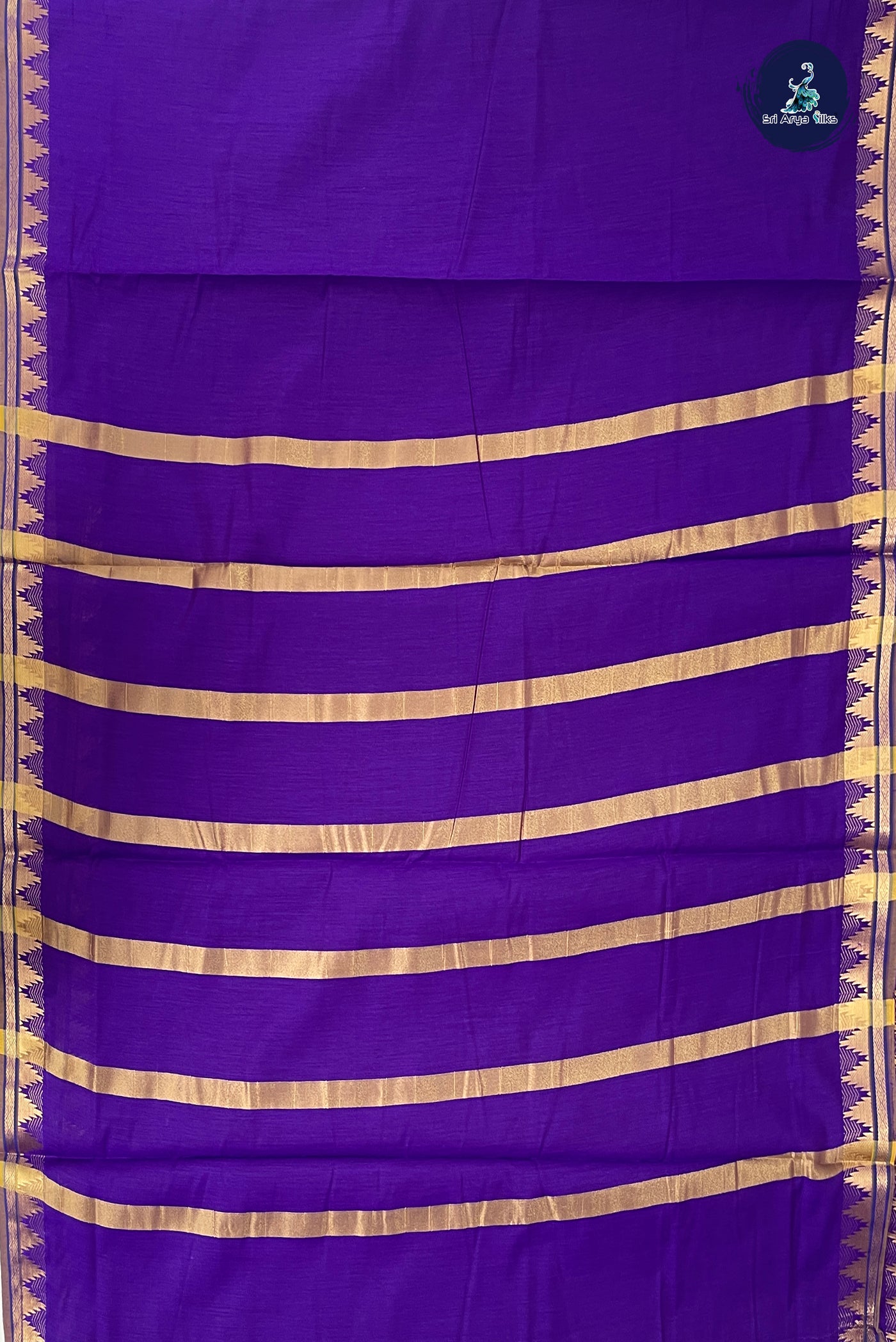 Violet Madisar Semi Silk Cotton Saree With Plain Pattern