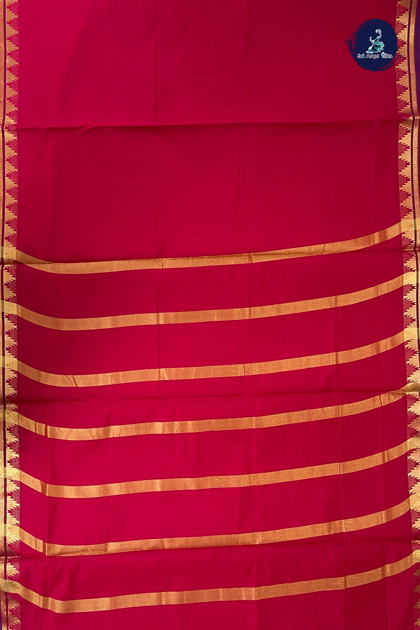 Pink Madisar Semi Silk Cotton Saree With Plain Pattern