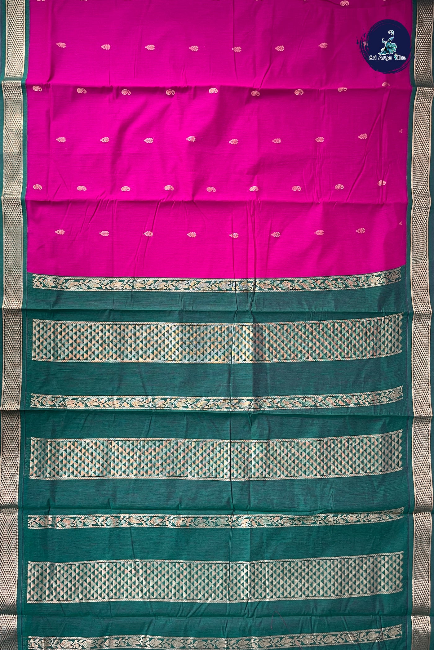 Pink Madisar Semi Silk Cotton Saree With Zari Buttas Pattern