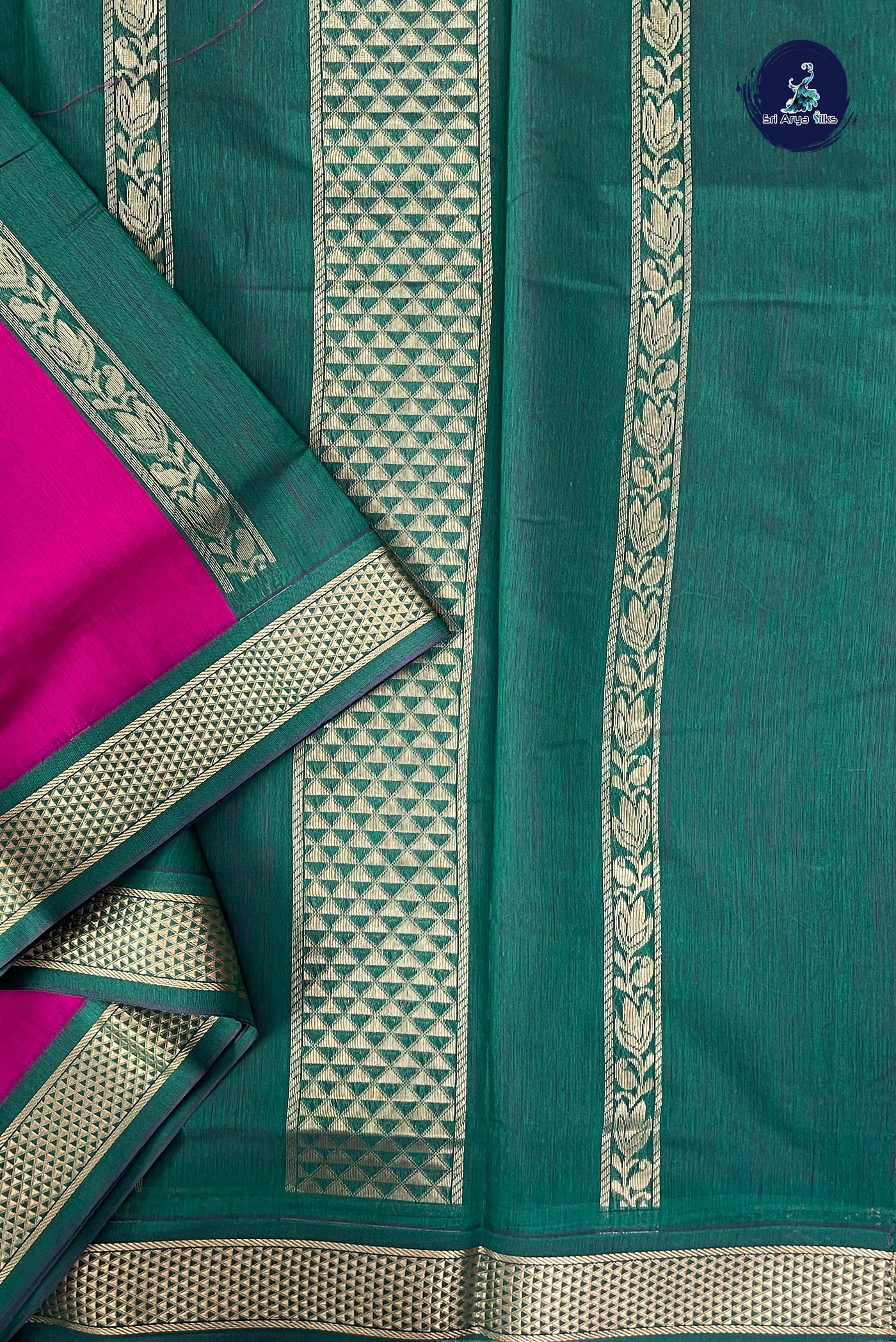 Pink Madisar Semi Silk Cotton Saree With Zari Buttas Pattern