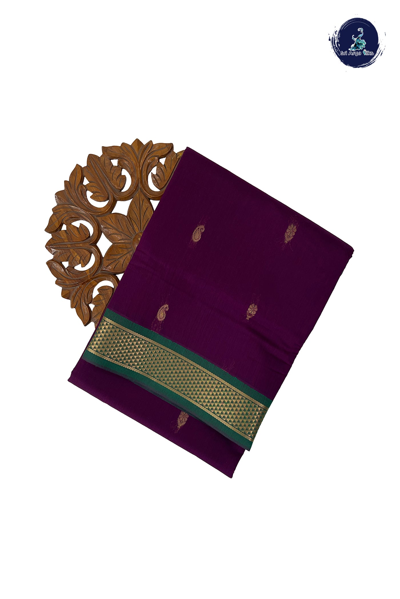 Jamun Madisar Semi Silk Cotton Saree With Zari Buttas Pattern