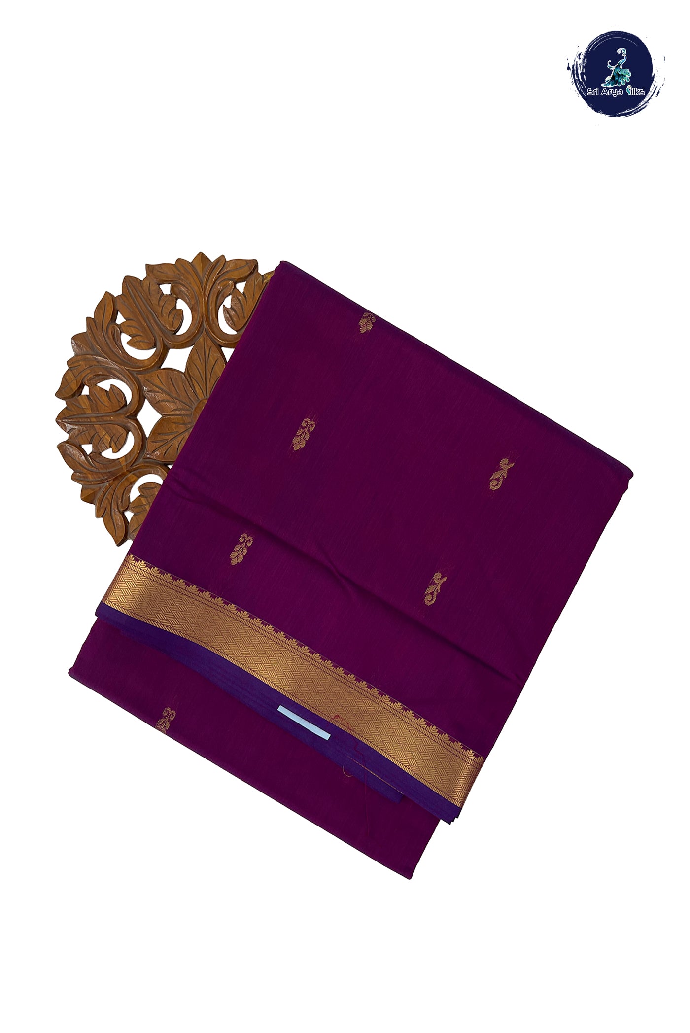 Dual Tone Purple Madisar Semi Silk Cotton Saree With Zari Buttas Pattern