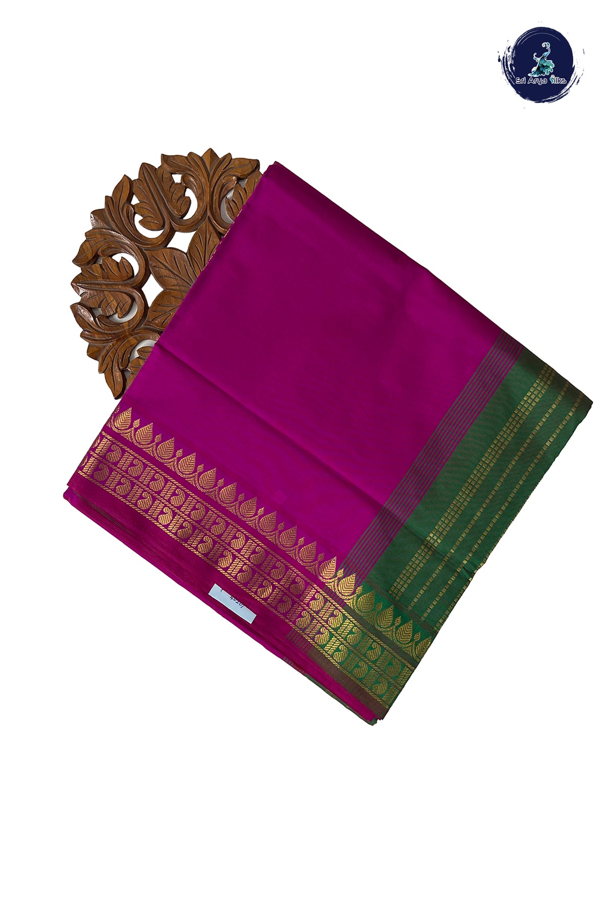 Vadamalli Half Pure Madisar Silk Cotton Saree With Plain Pattern