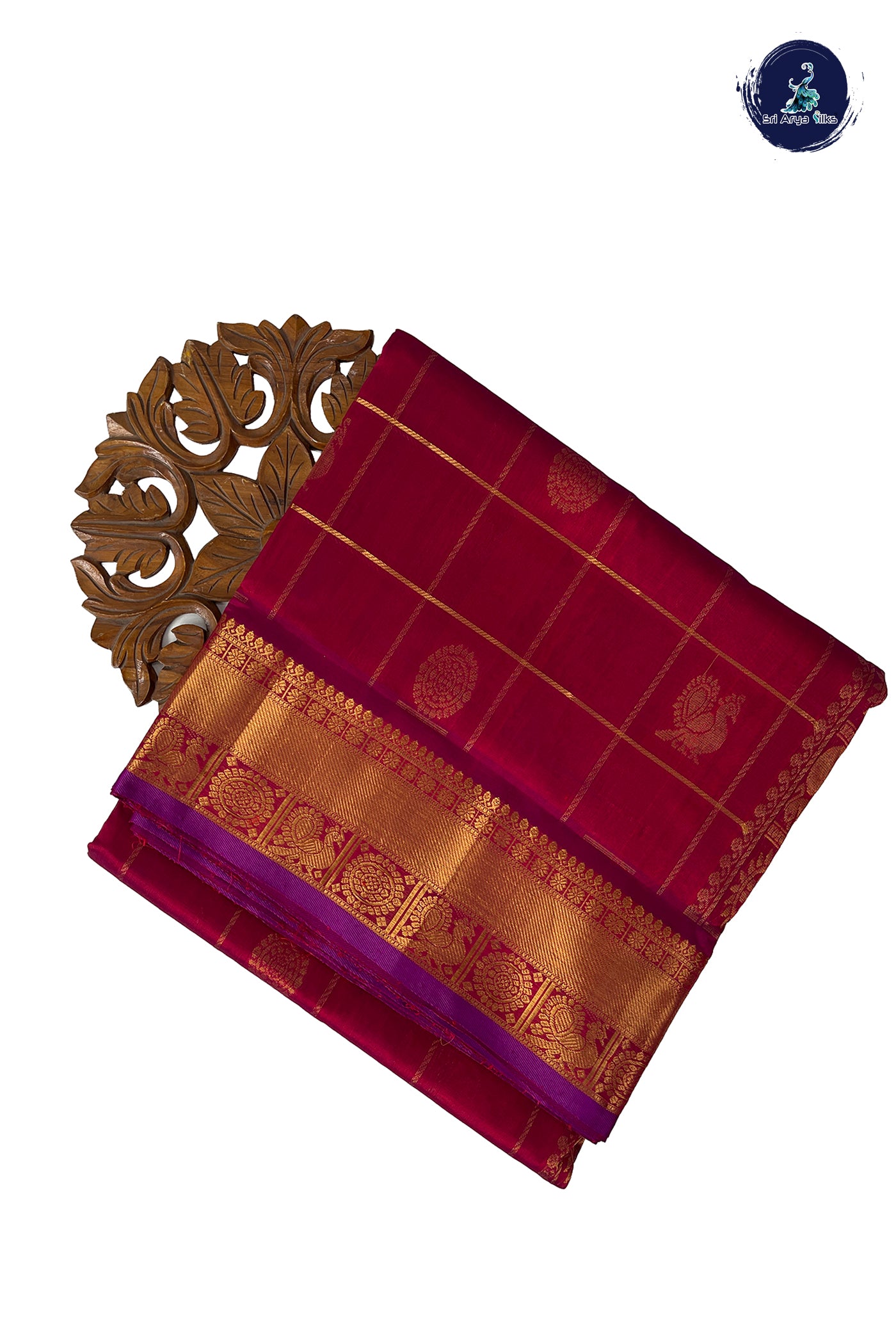Arakku Madisar Silk Cotton Saree With Zari Checked Pattern