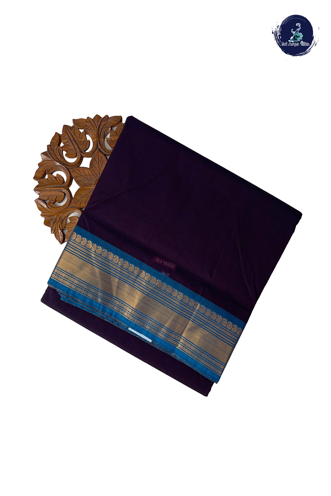 Dark Plum 10.5 Yards Madisar Saree With Plain Pattern