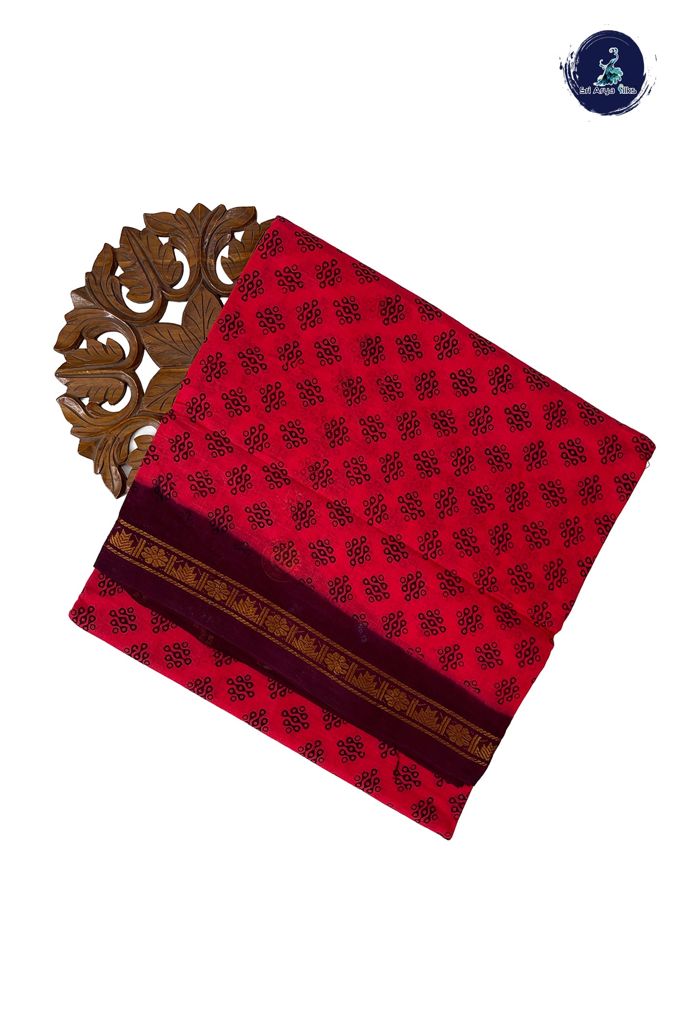 Reddish Pink 10.5 Yards Madisar Saree With Printed Pattern