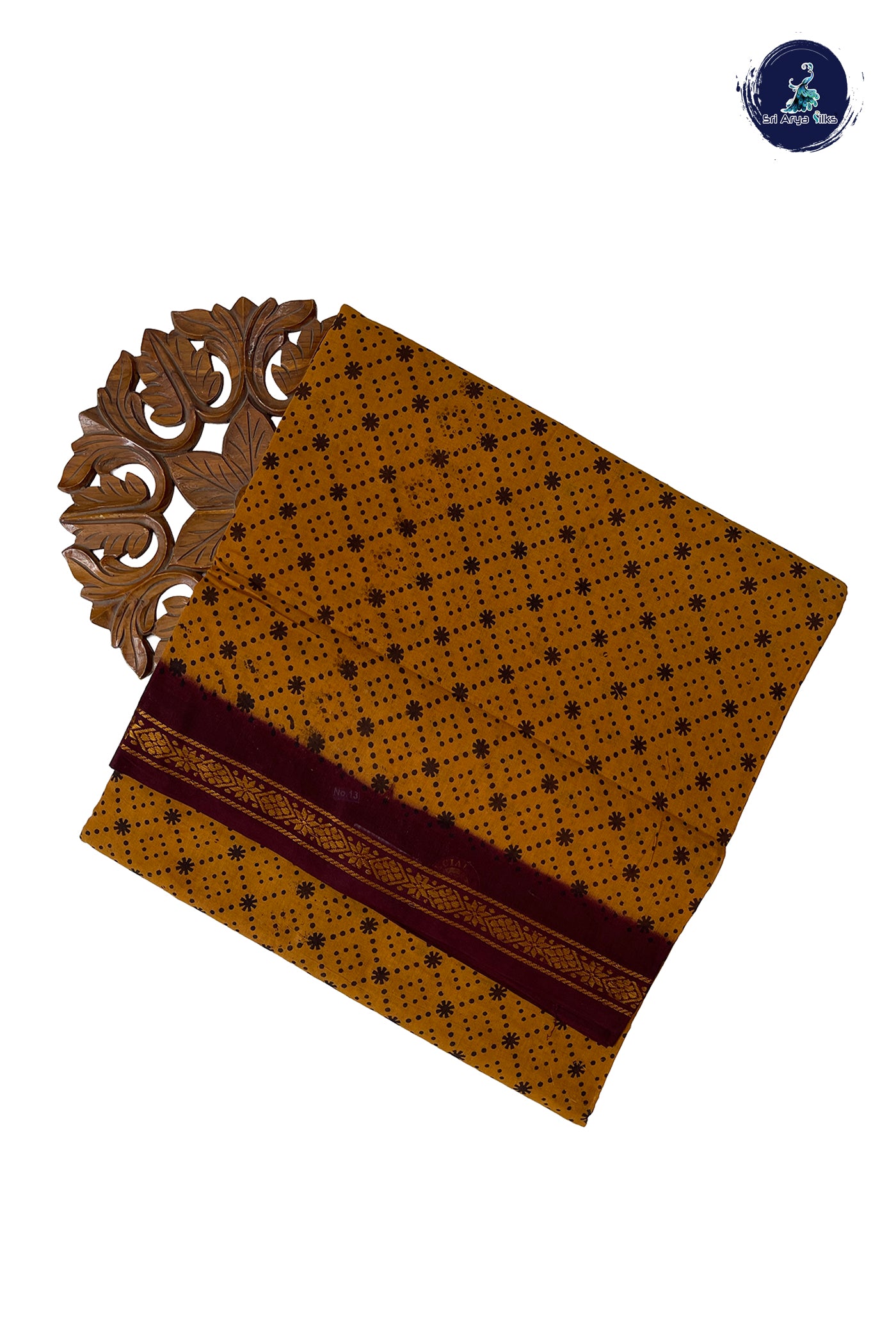Mustard Yellow 10.5 Yards Madisar Saree With Printed Pattern