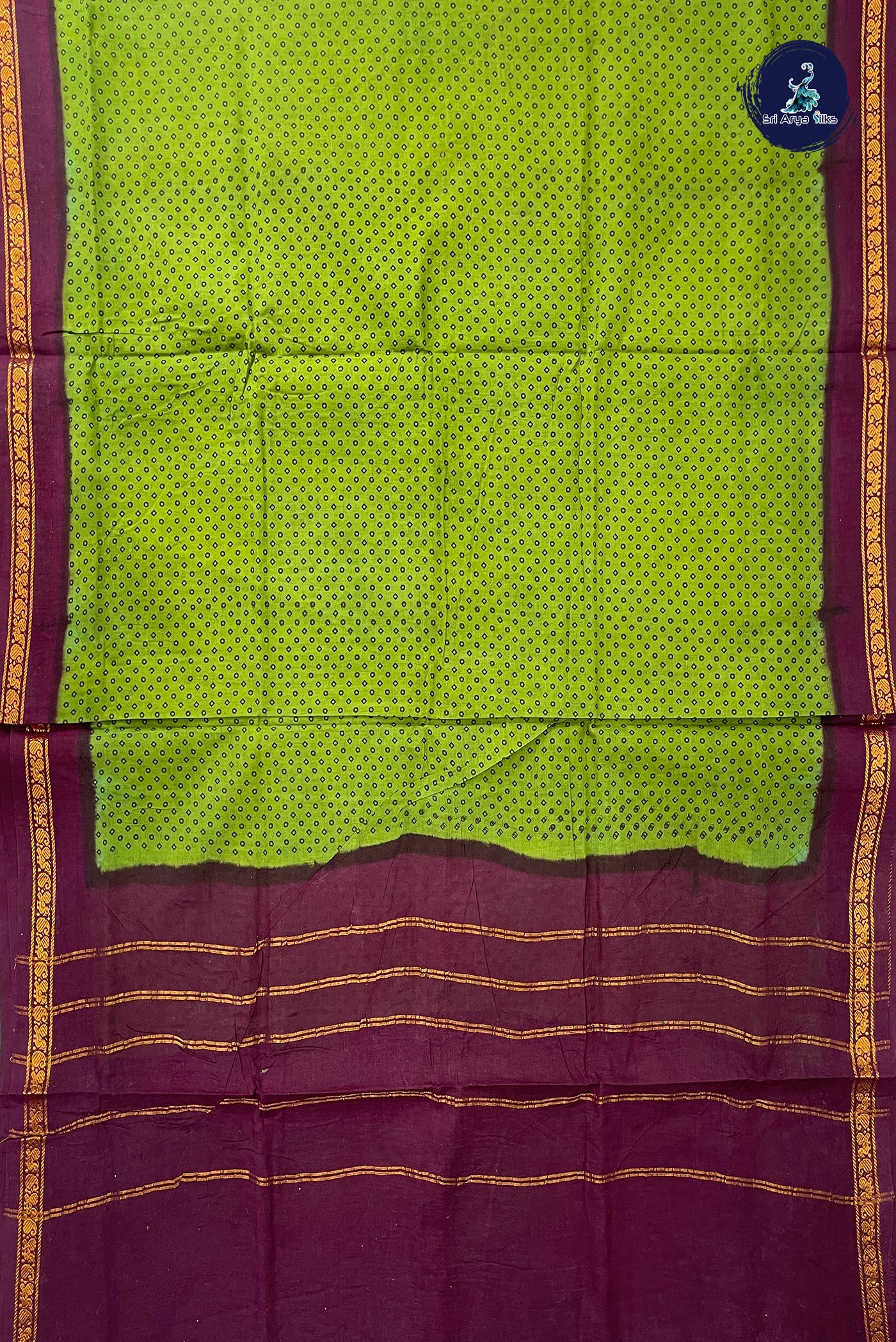 Green 10.5 Yards Madisar Saree With Printed Pattern