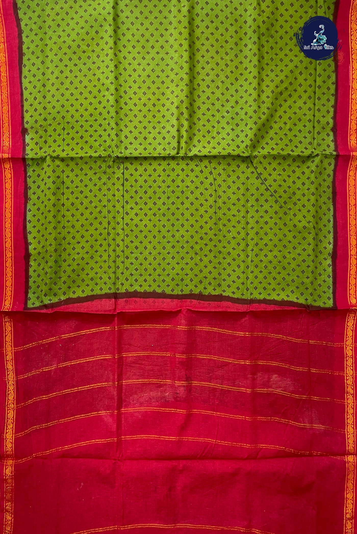 Green 10.5 Yards Madisar Saree With Printed Pattern