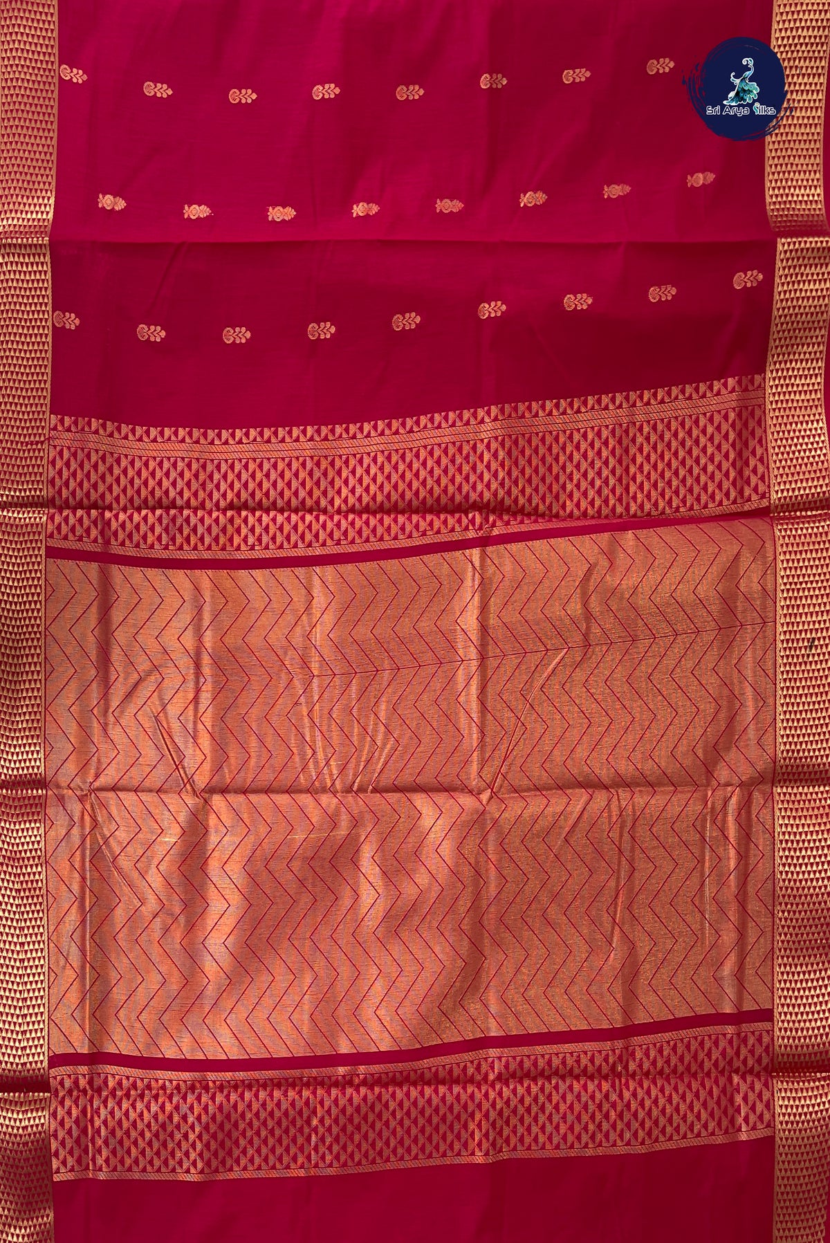 Pink Madisar Semi Silk Cotton Saree With Zari Buttas Pattern
