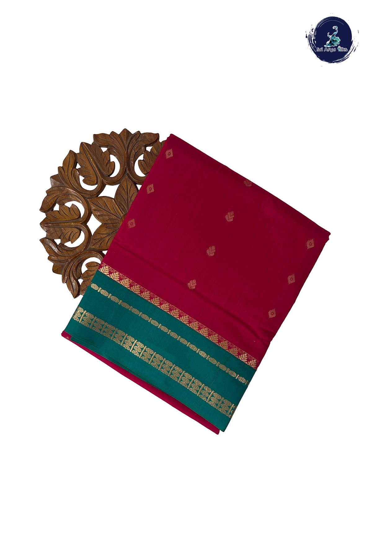 Rani Pink Madisar Semi Silk Cotton Saree With Zari Buttas Pattern