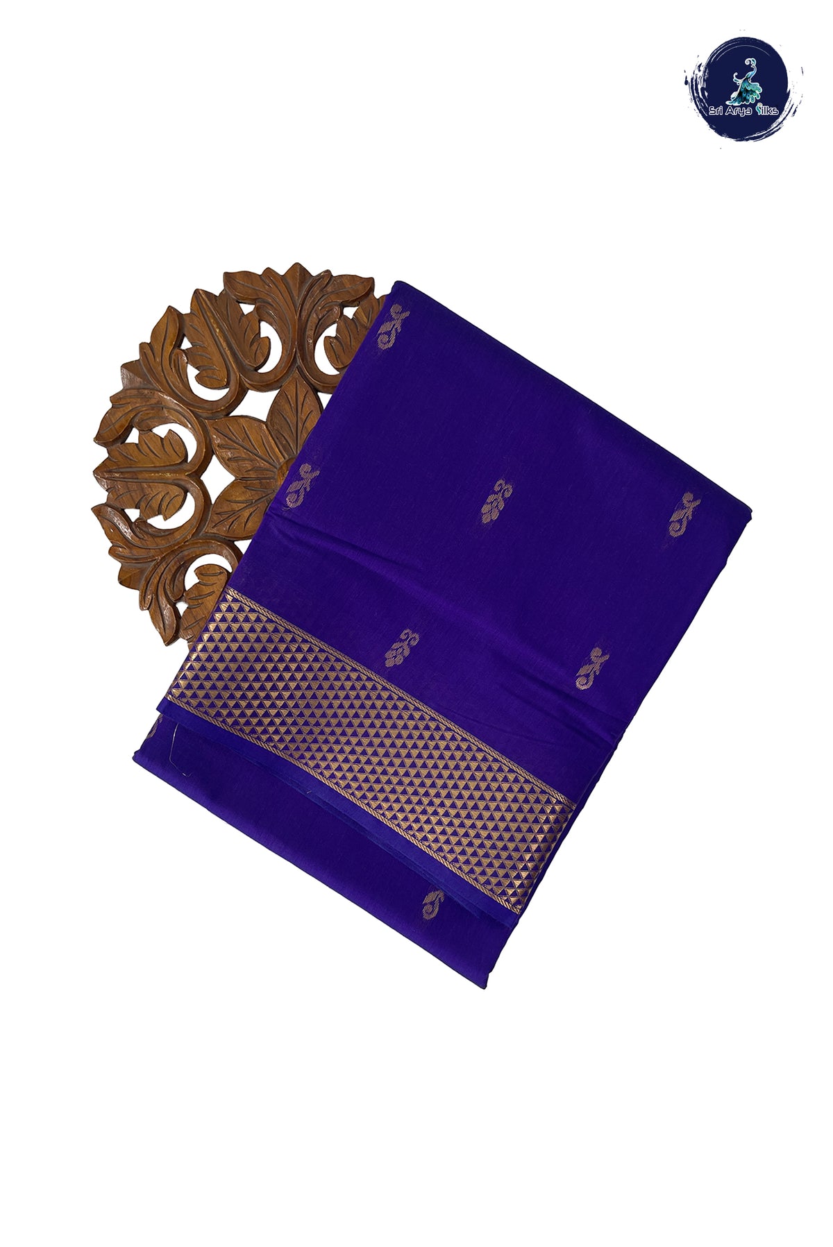 Violet Madisar Semi Silk Cotton Saree With Zari Buttas Pattern
