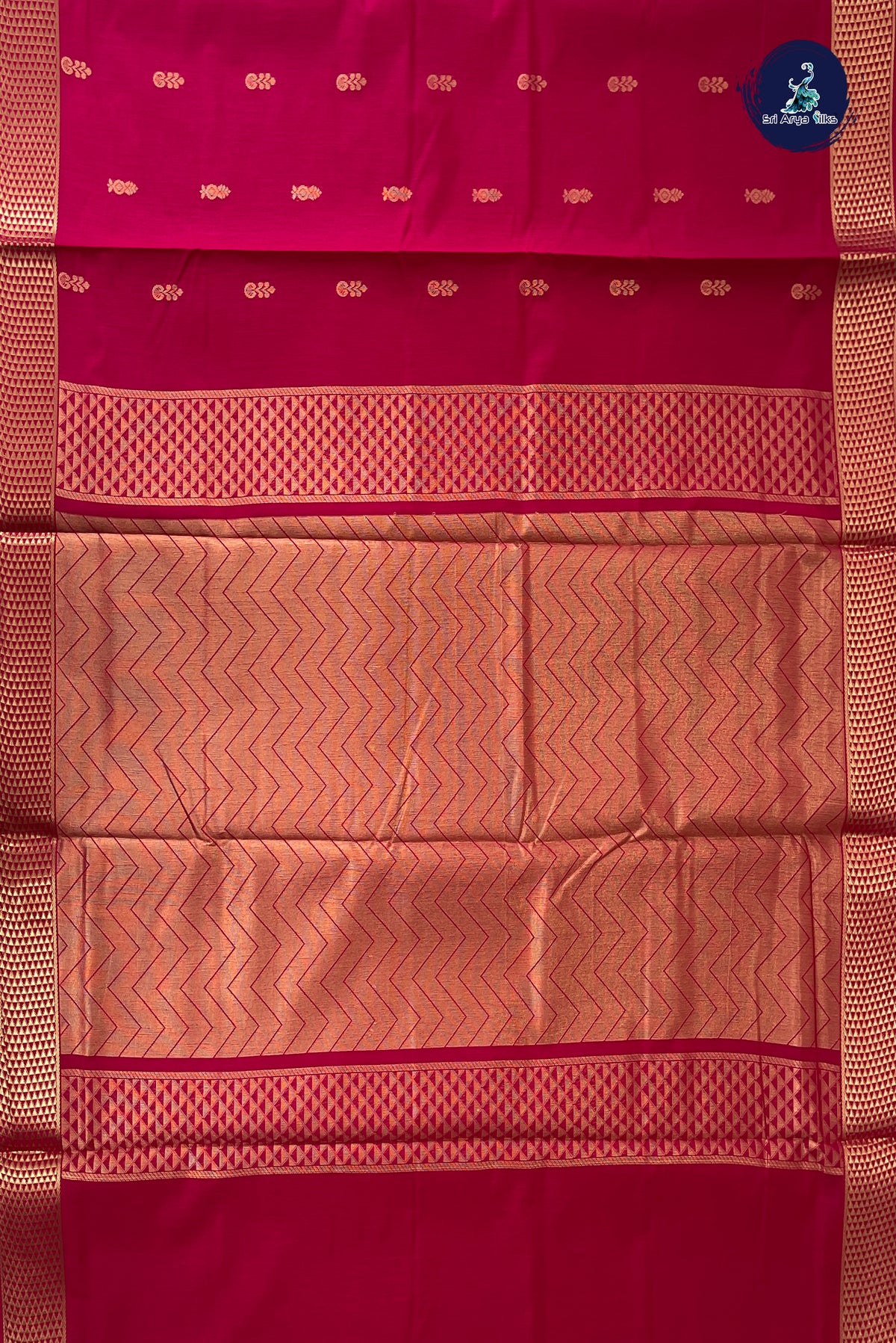 Pink Madisar Semi Silk Cotton Saree With Zari Buttas Pattern