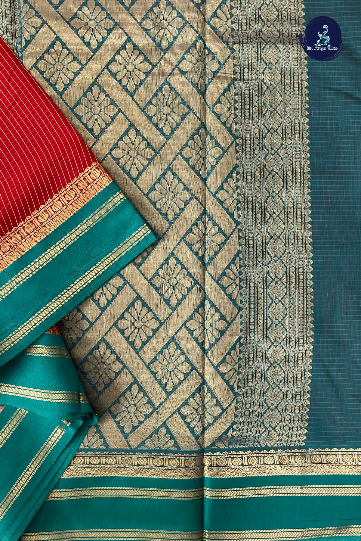 Dark Pink Madisar Semi Silk Cotton Saree With Checked Pattern