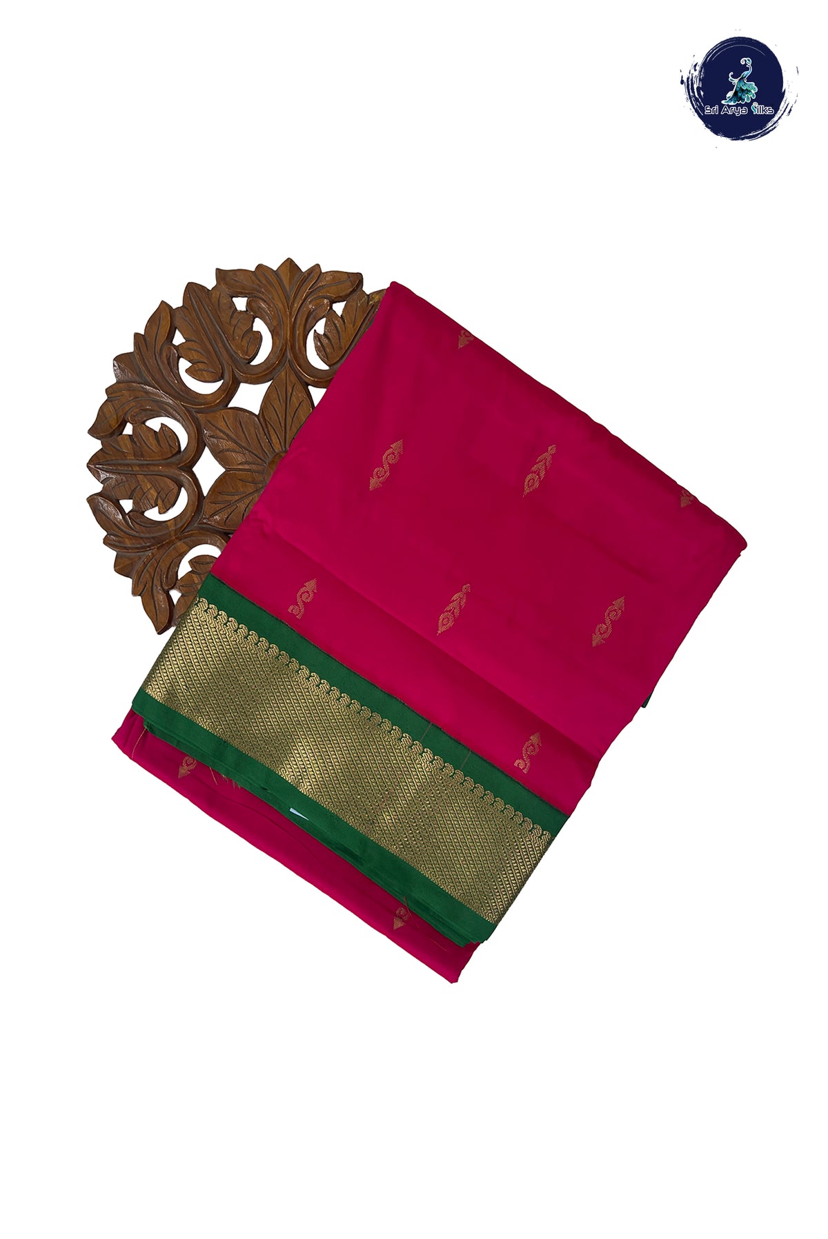 Dark Pink Madisar Semi Silk Saree With Zari Buttas Pattern