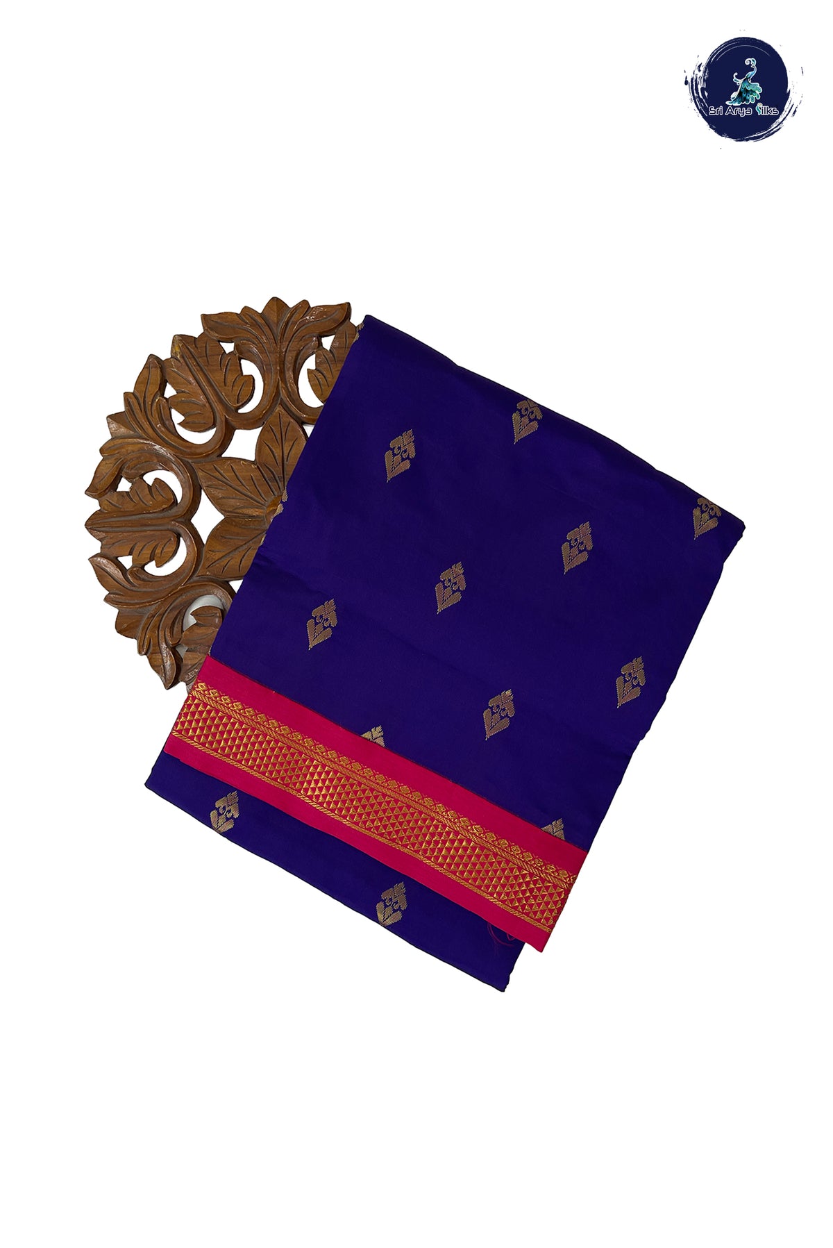 Violet Madisar Semi Silk Saree With Zari Buttas Pattern