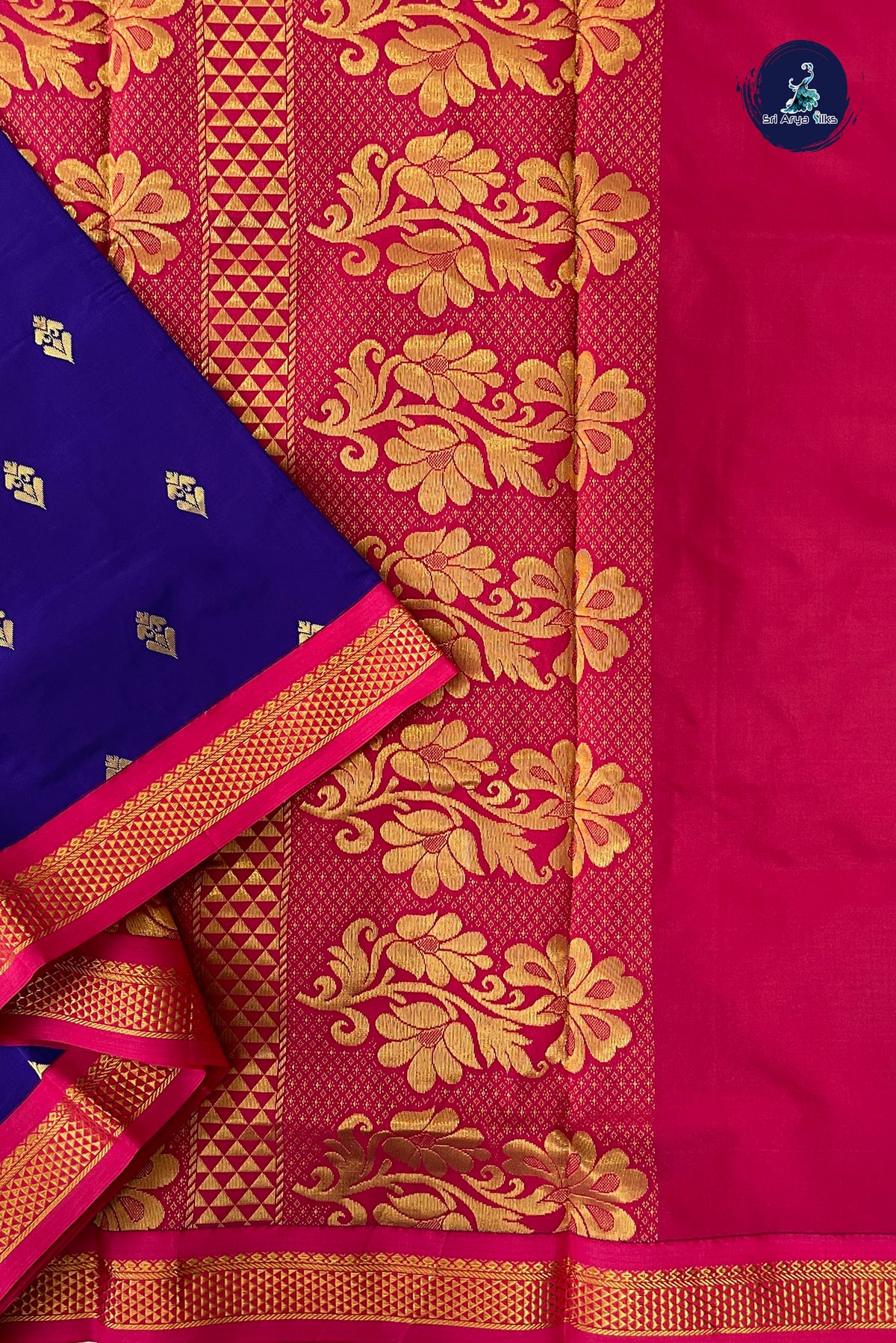Violet Madisar Semi Silk Saree With Zari Buttas Pattern