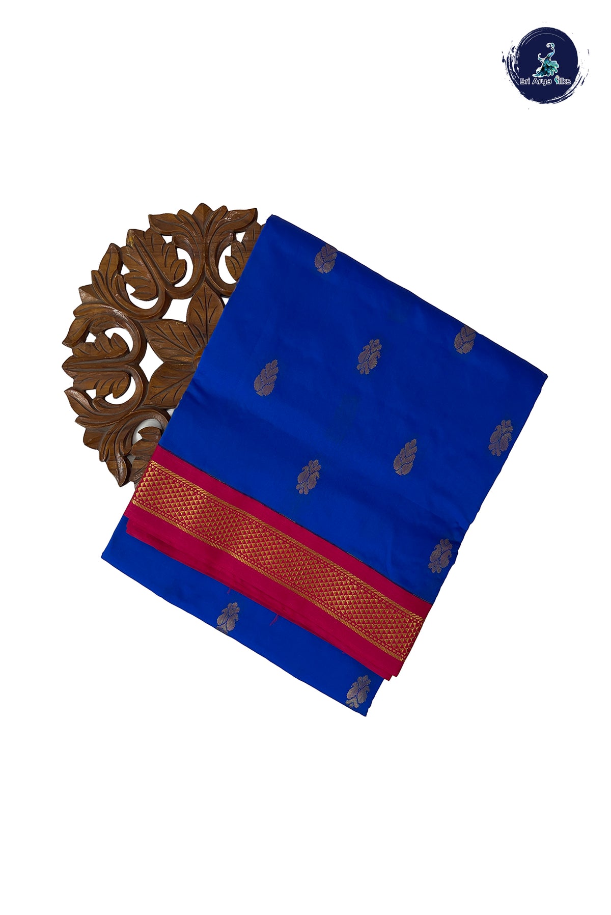 Blue Madisar Semi Silk Saree With Zari Buttas Pattern