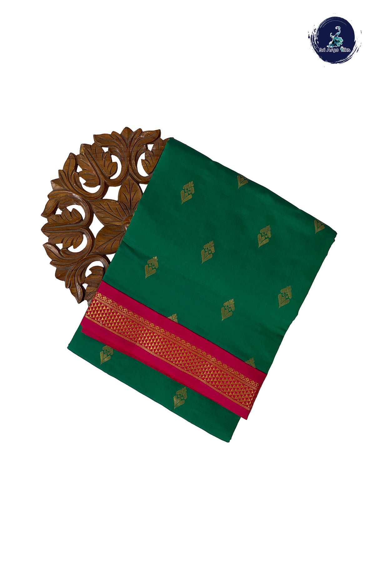 Green Madisar Semi Silk Saree With Zari Buttas Pattern