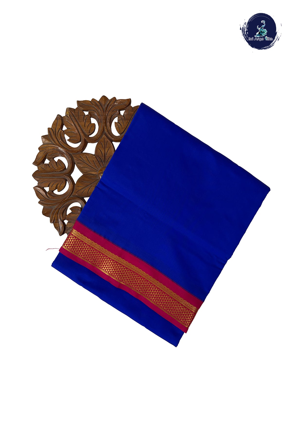 Blue Madisar Semi Silk Saree With Plain Pattern