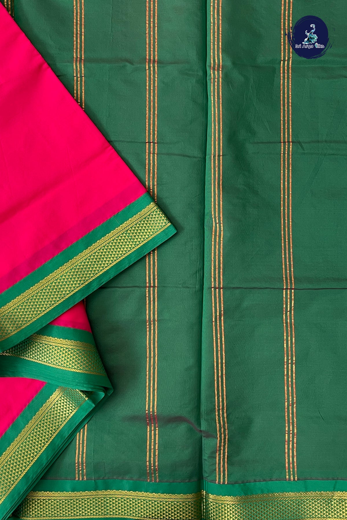 Pink Madisar Semi Silk Saree With Plain Pattern