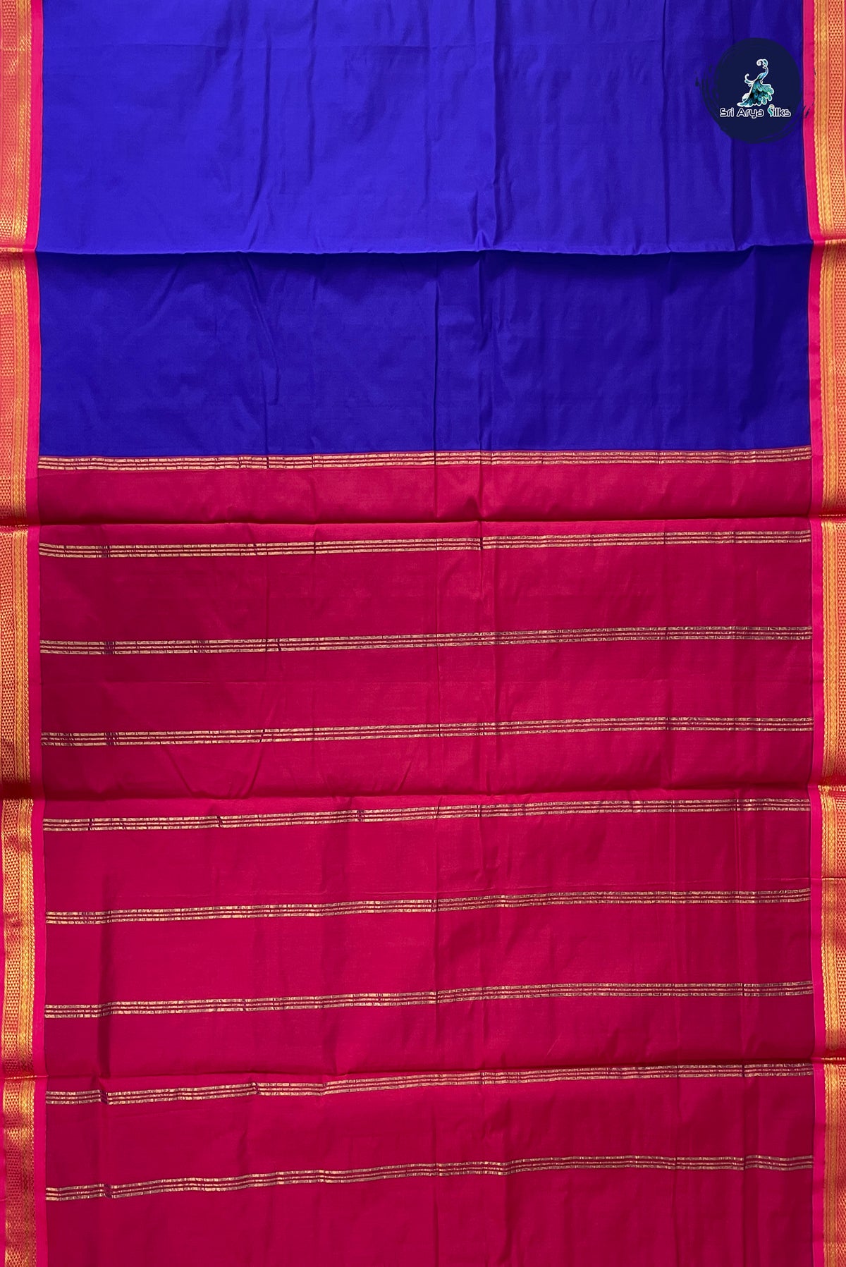 Violet Madisar Semi Silk Saree With Plain Pattern