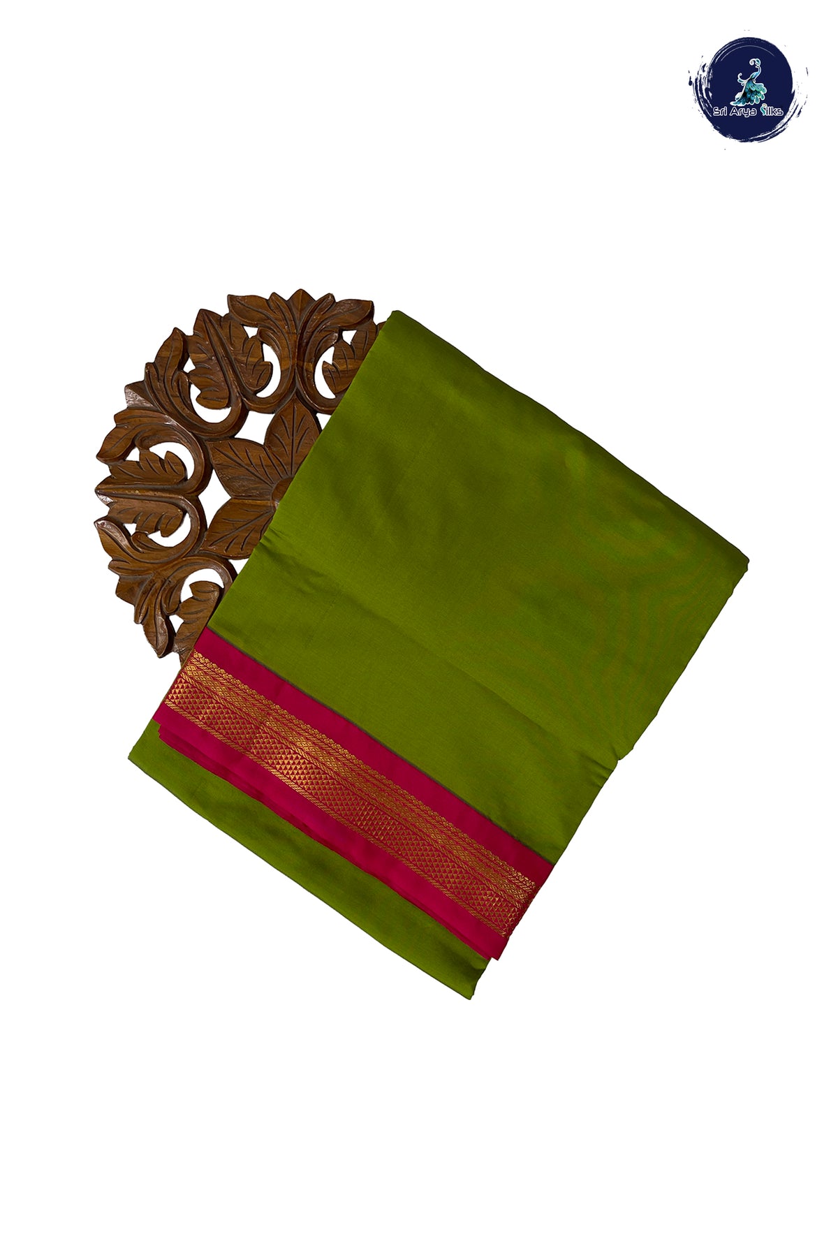 Light Green Madisar Semi Silk Saree With Plain Pattern
