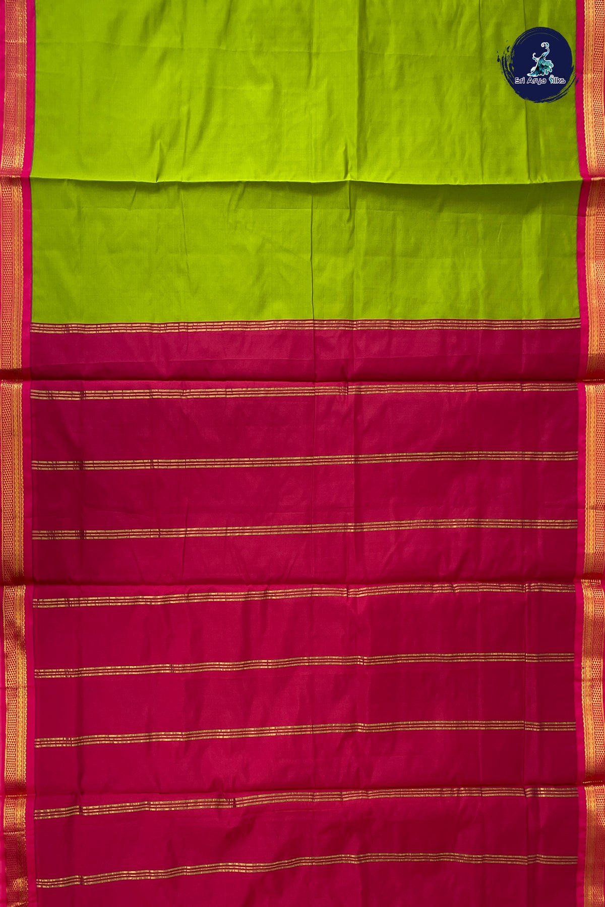 Light Green Madisar Semi Silk Saree With Plain Pattern