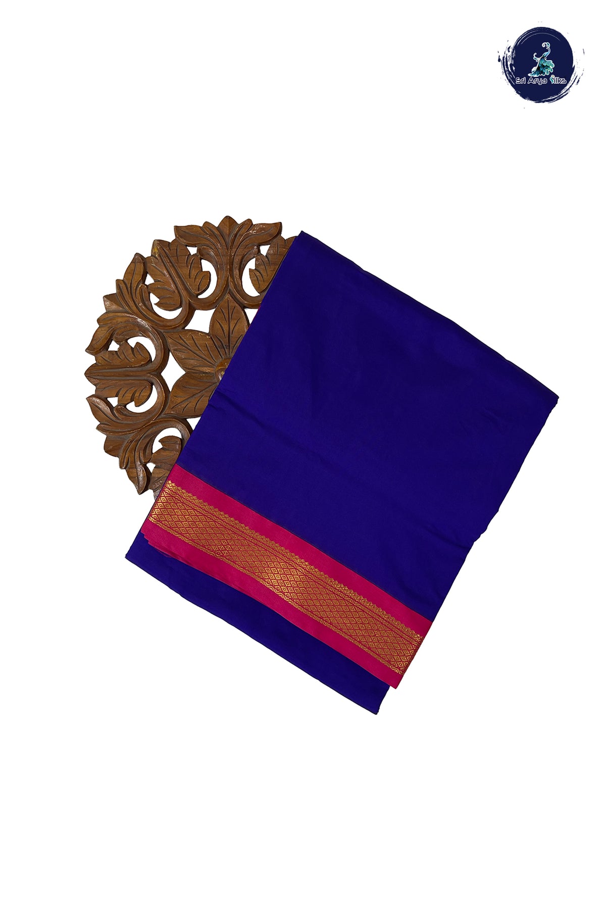 Violet Madisar Semi Silk Saree With Plain Pattern