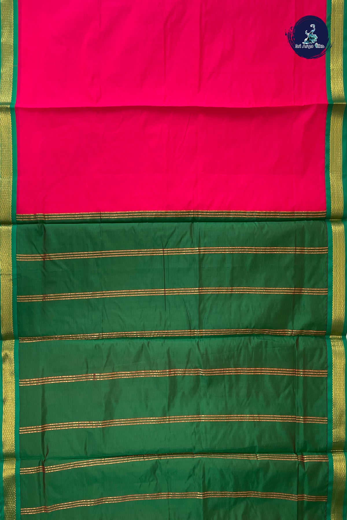 Pink Madisar Semi Silk Saree With Plain Pattern