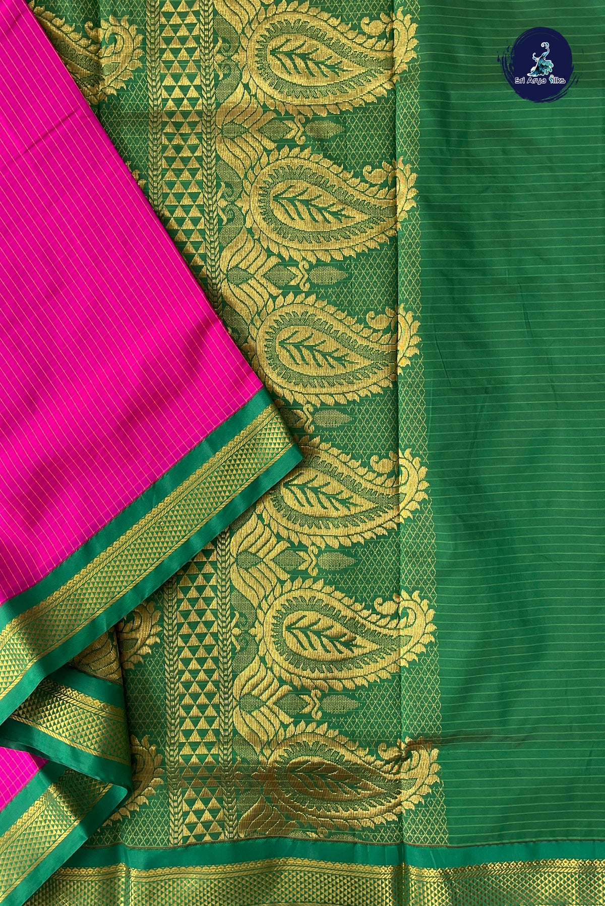 Pink Madisar Semi Silk Saree With Checked Pattern