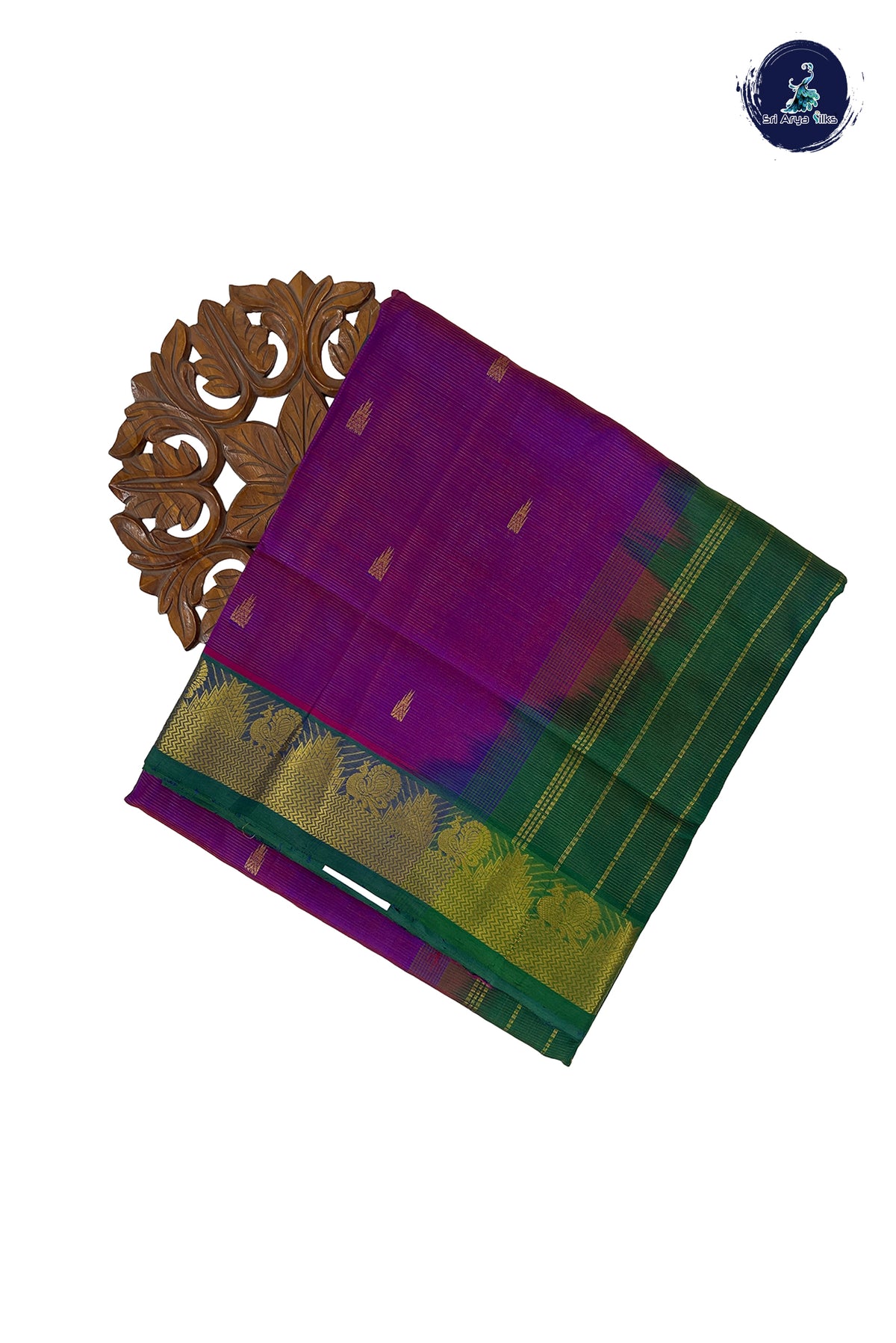Dual Tone Purple Madisar Silk Cotton Saree With Vaira Oosi Pattern