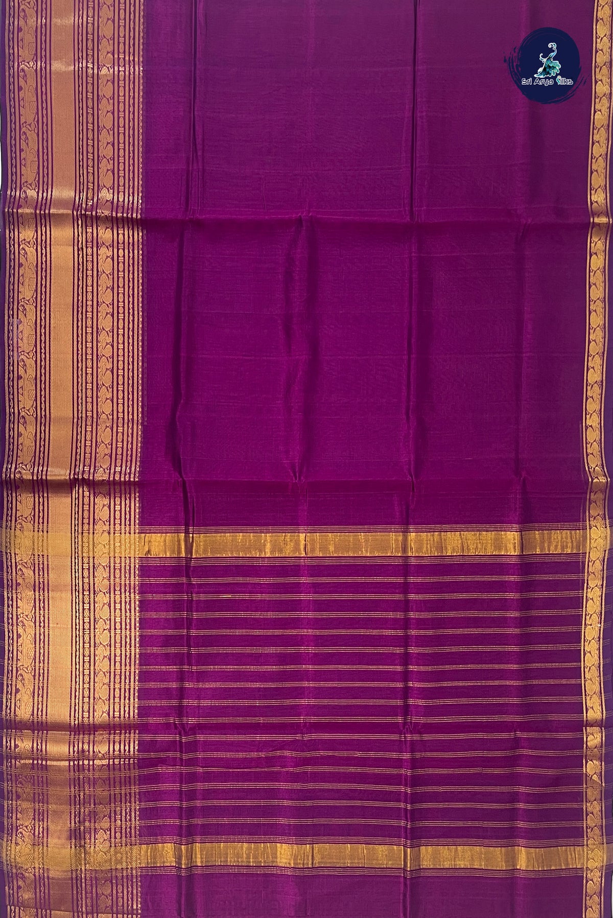Jamun Mangalgiri Silk Cotton With Doria Lines Pattern
