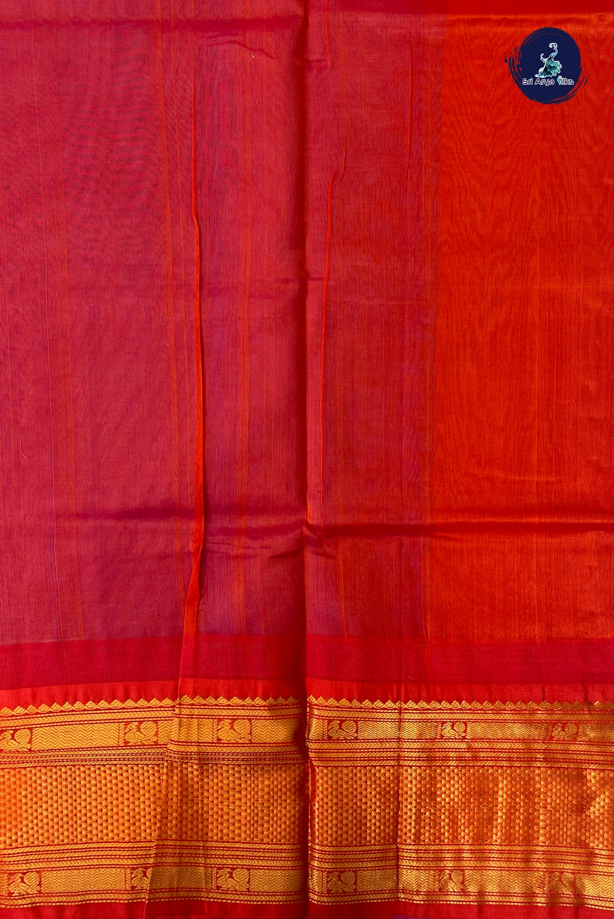 Lavender Kuppadam Silk Cotton Saree With Plain Pattern