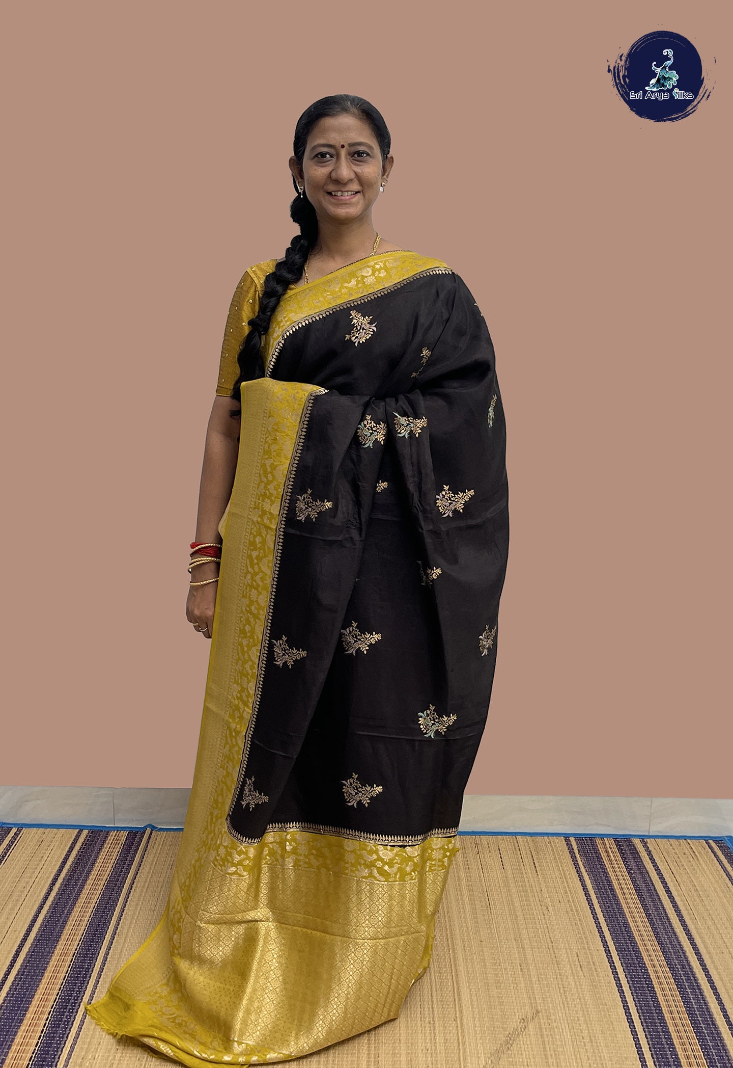 Coffee Brown Banarasi Silk Saree With Zari Buttas Pattern