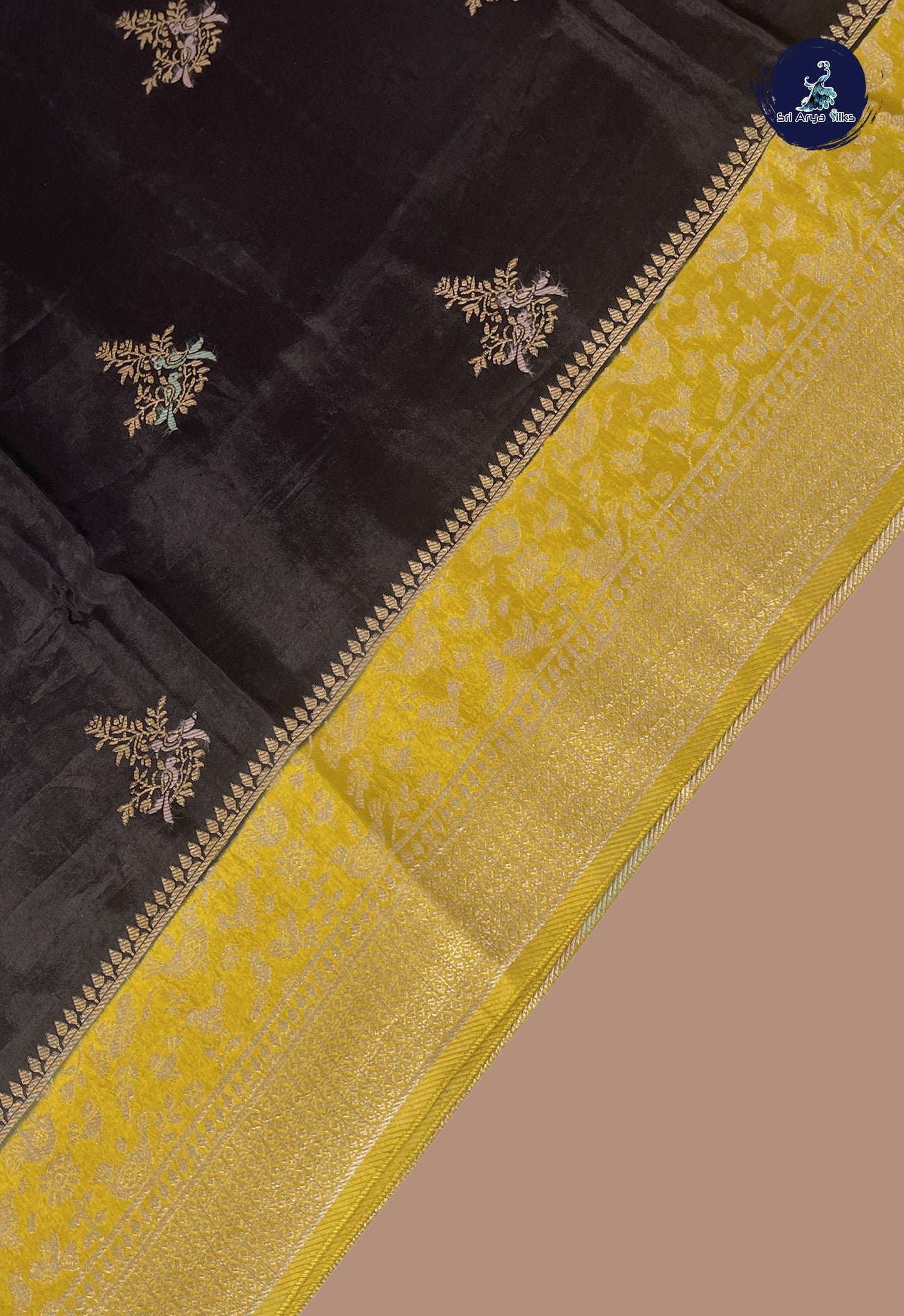 Coffee Brown Banarasi Silk Saree With Zari Buttas Pattern