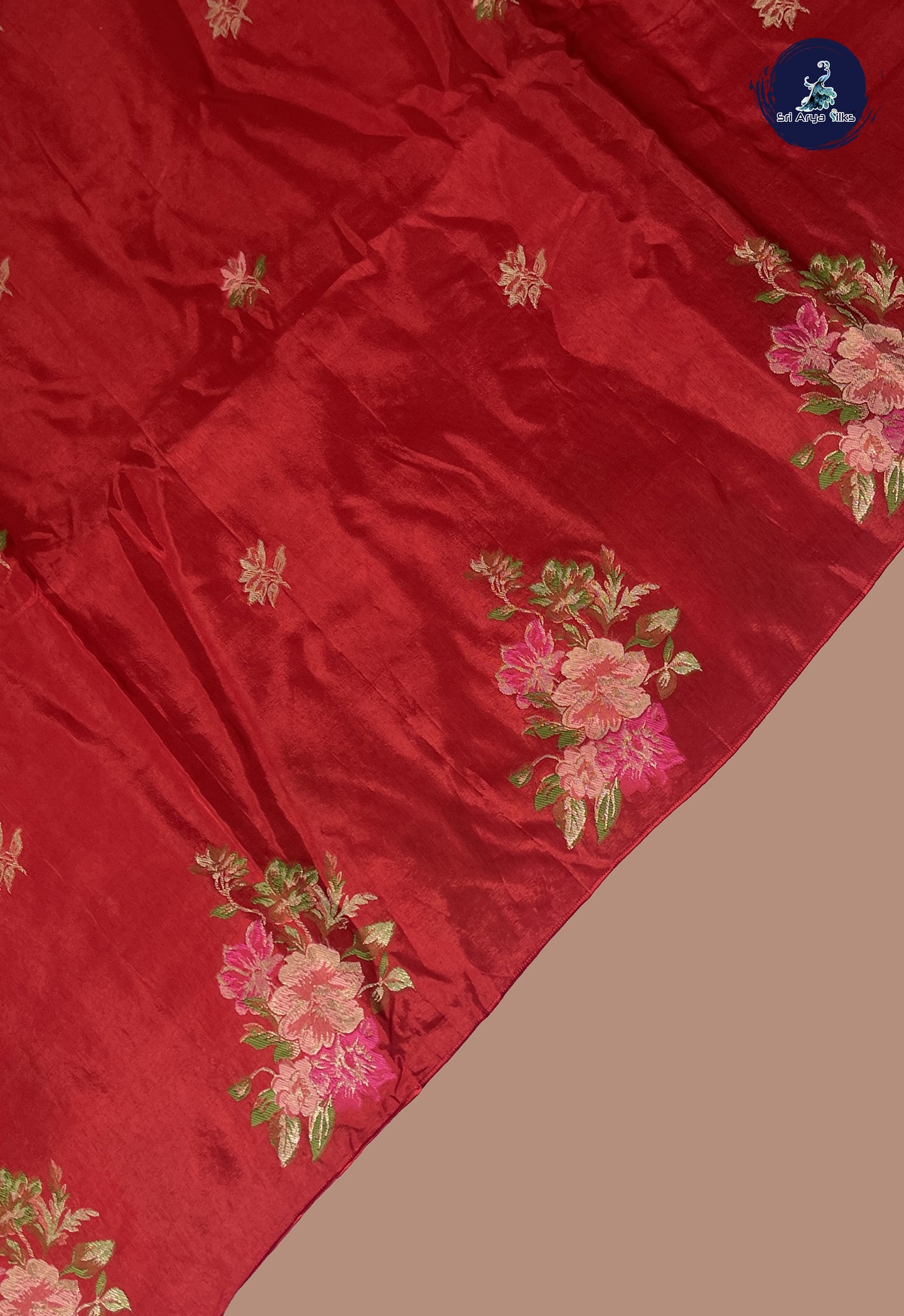 Brick Red Banarasi Silk Saree With Zari Buttas Pattern