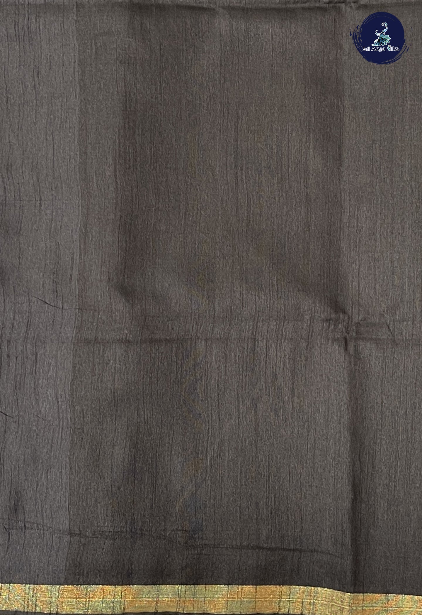 Grey Raw Silk Saree With Zari Buttas Pattern