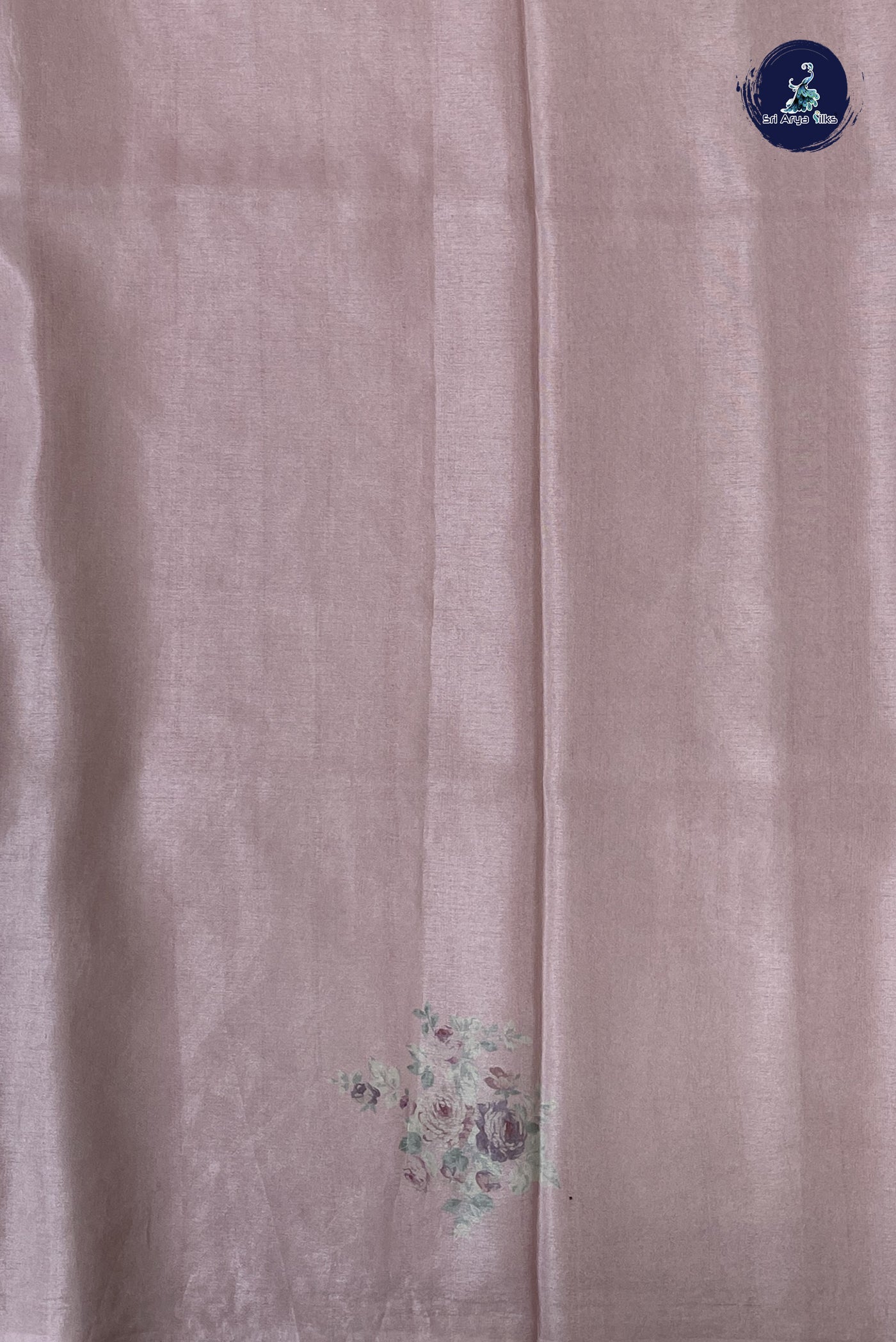 Light Pink Banarasi Silk Saree With Printed Pattern