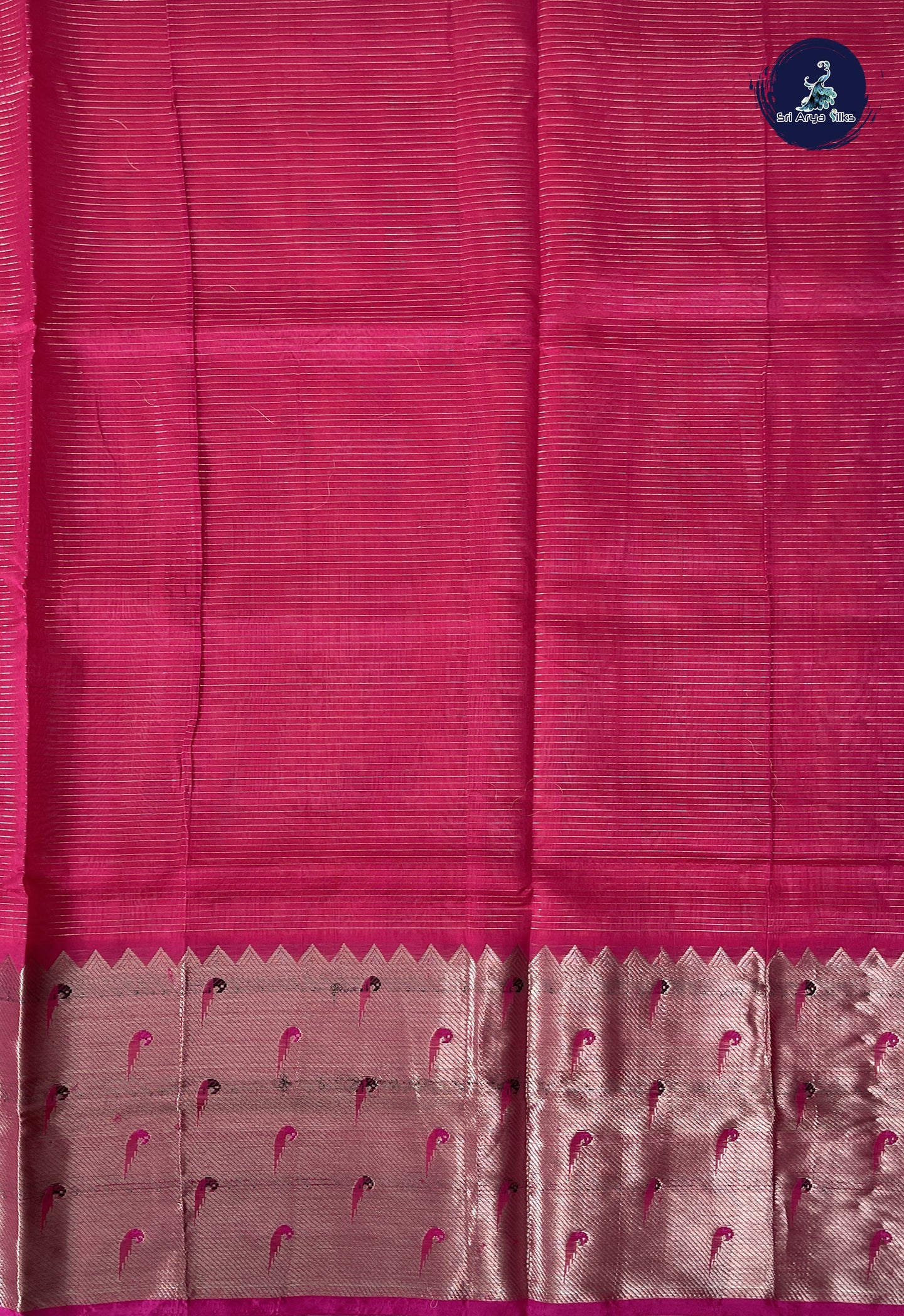Orange Mangalgiri Silk Cotton With Zari Checked Pattern