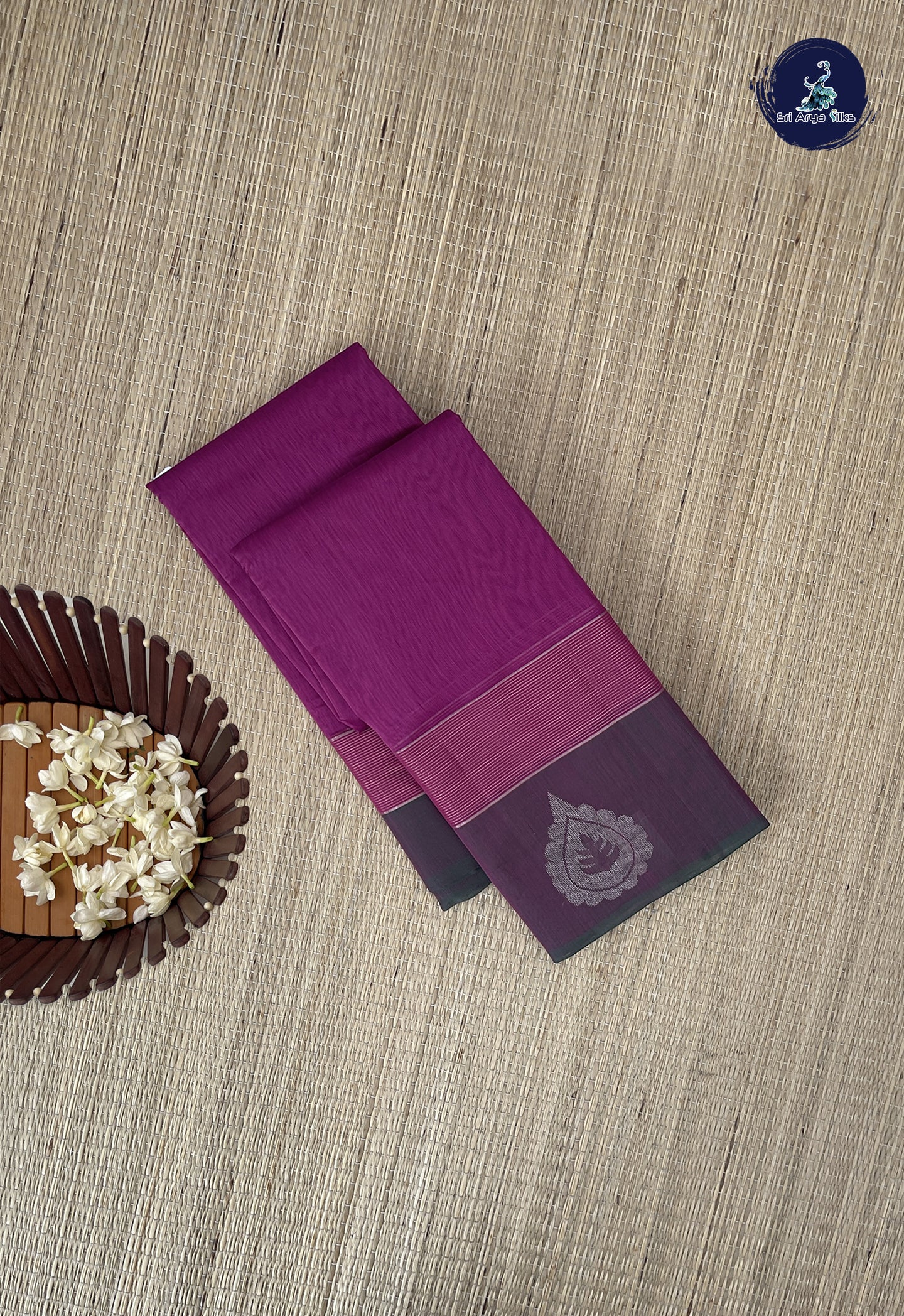BeetRoot Shade Kora Sico Silk Cotton With Plain Pattern