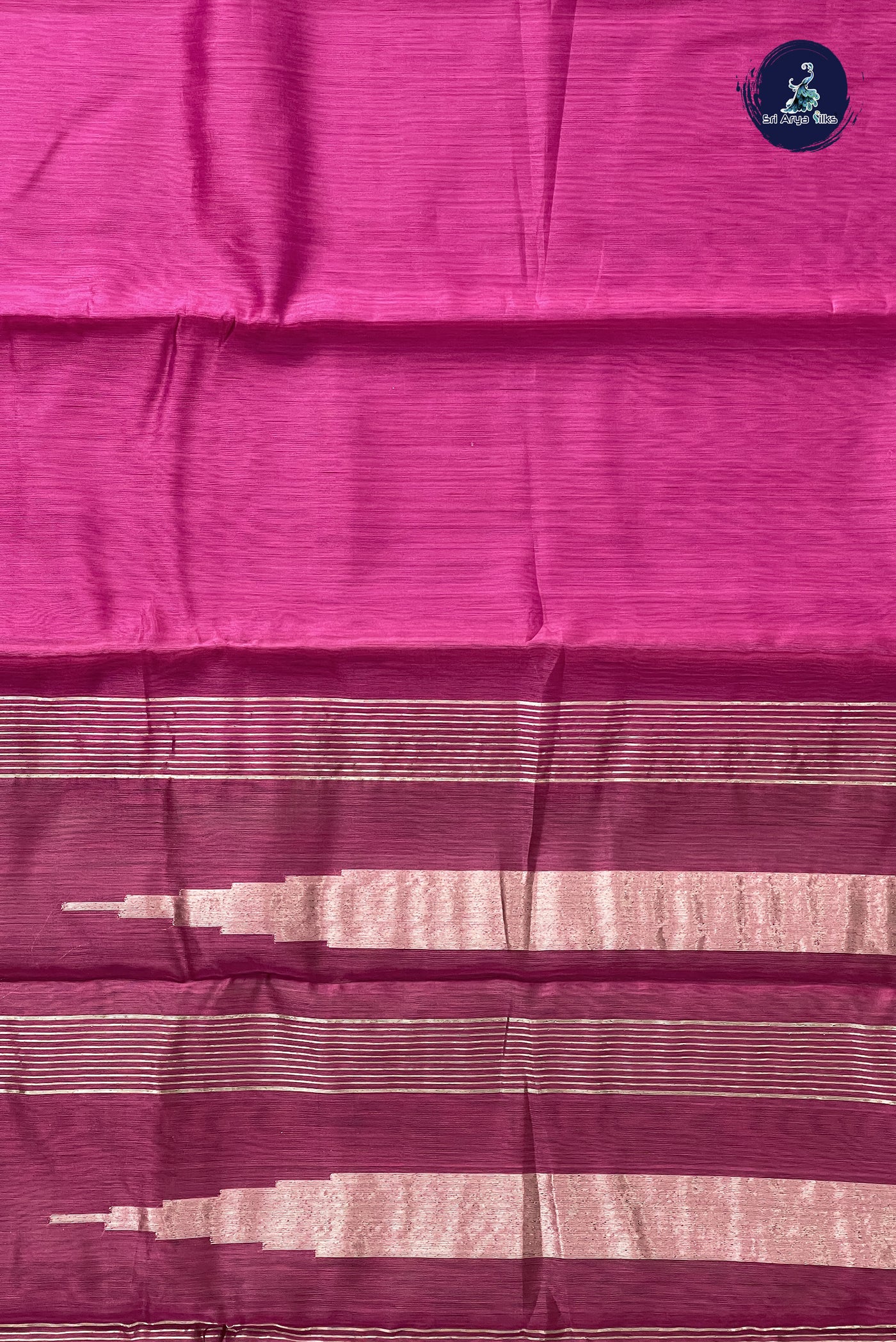 BeetRoot Shade Kora Sico Silk Cotton With Plain Pattern