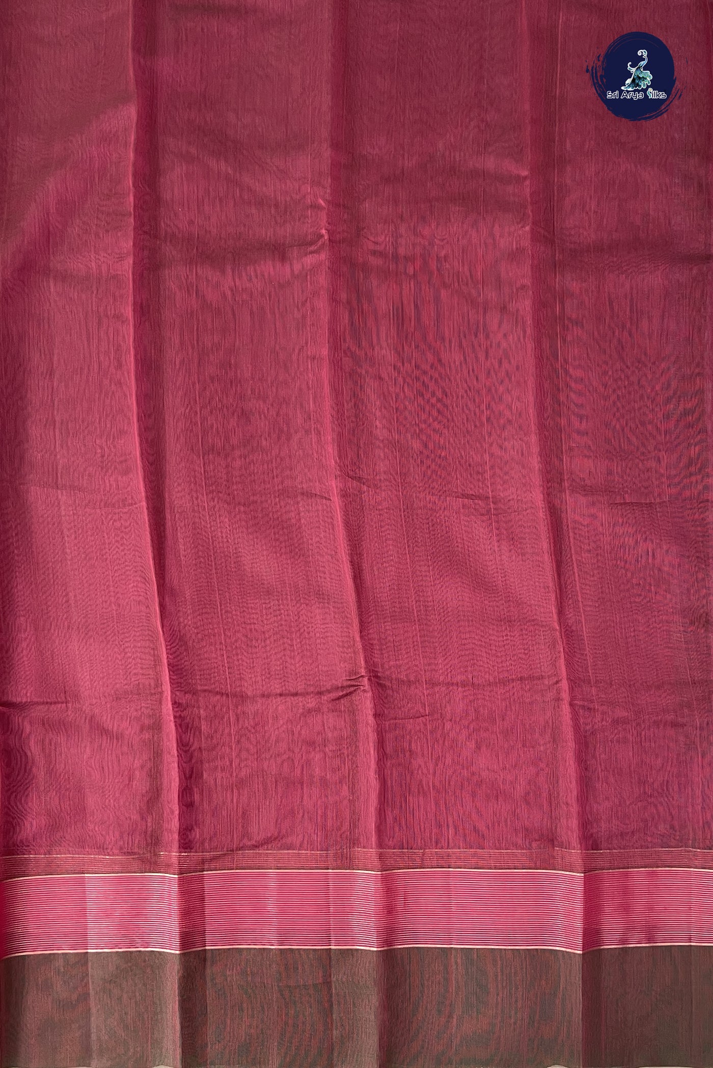 BeetRoot Shade Kora Sico Silk Cotton With Plain Pattern