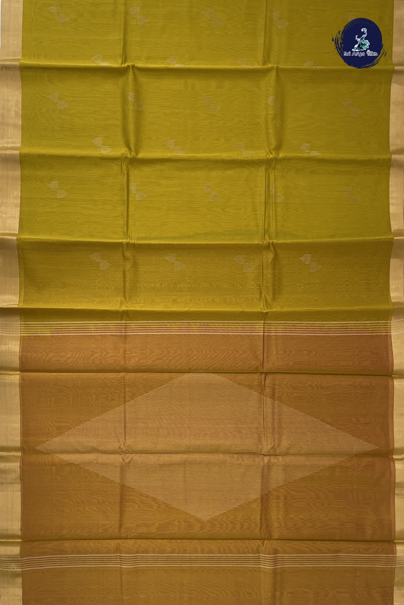 Yellow Kora Sico Silk Cotton With Zari Buttas Pattern