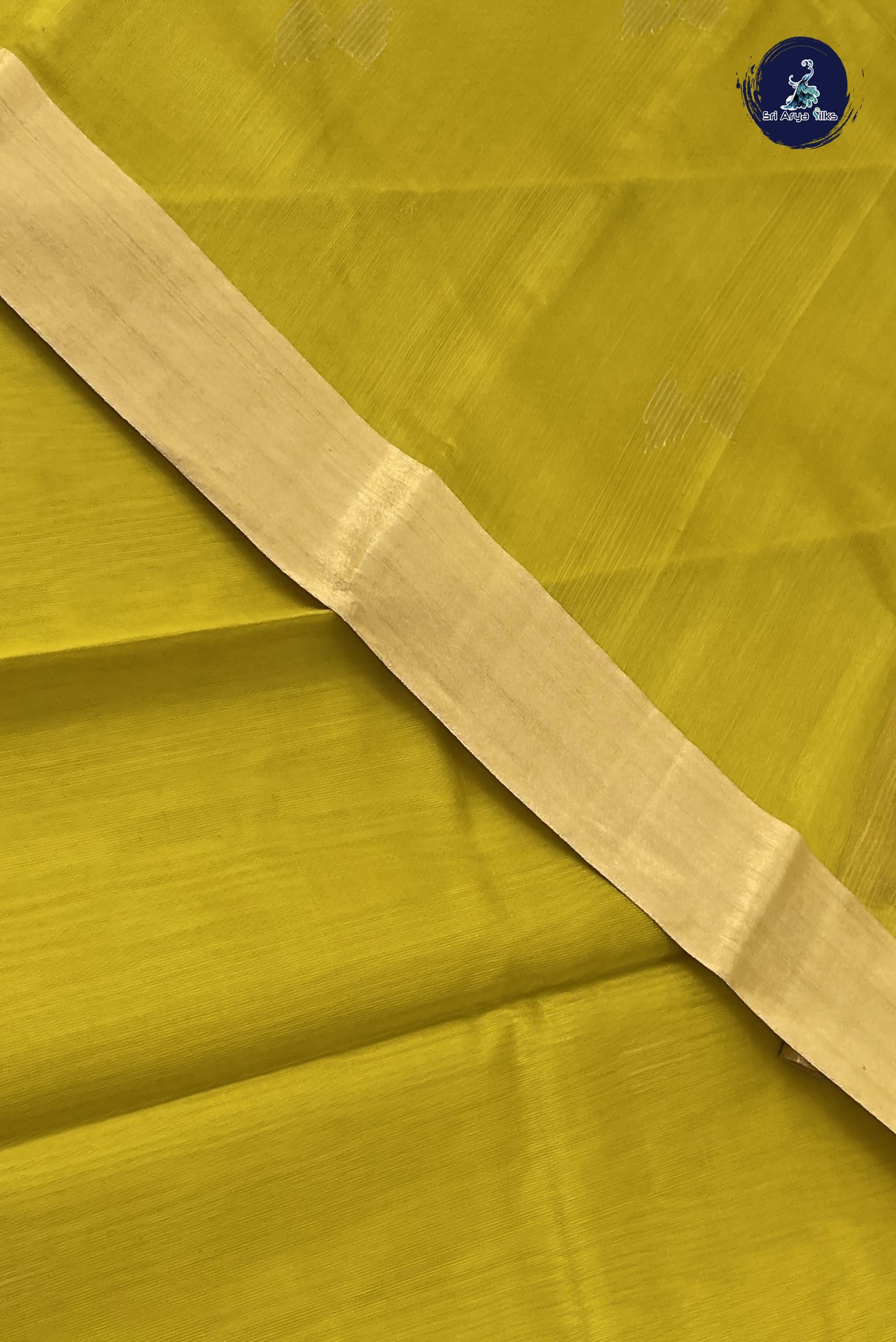 Yellow Kora Sico Silk Cotton With Zari Buttas Pattern