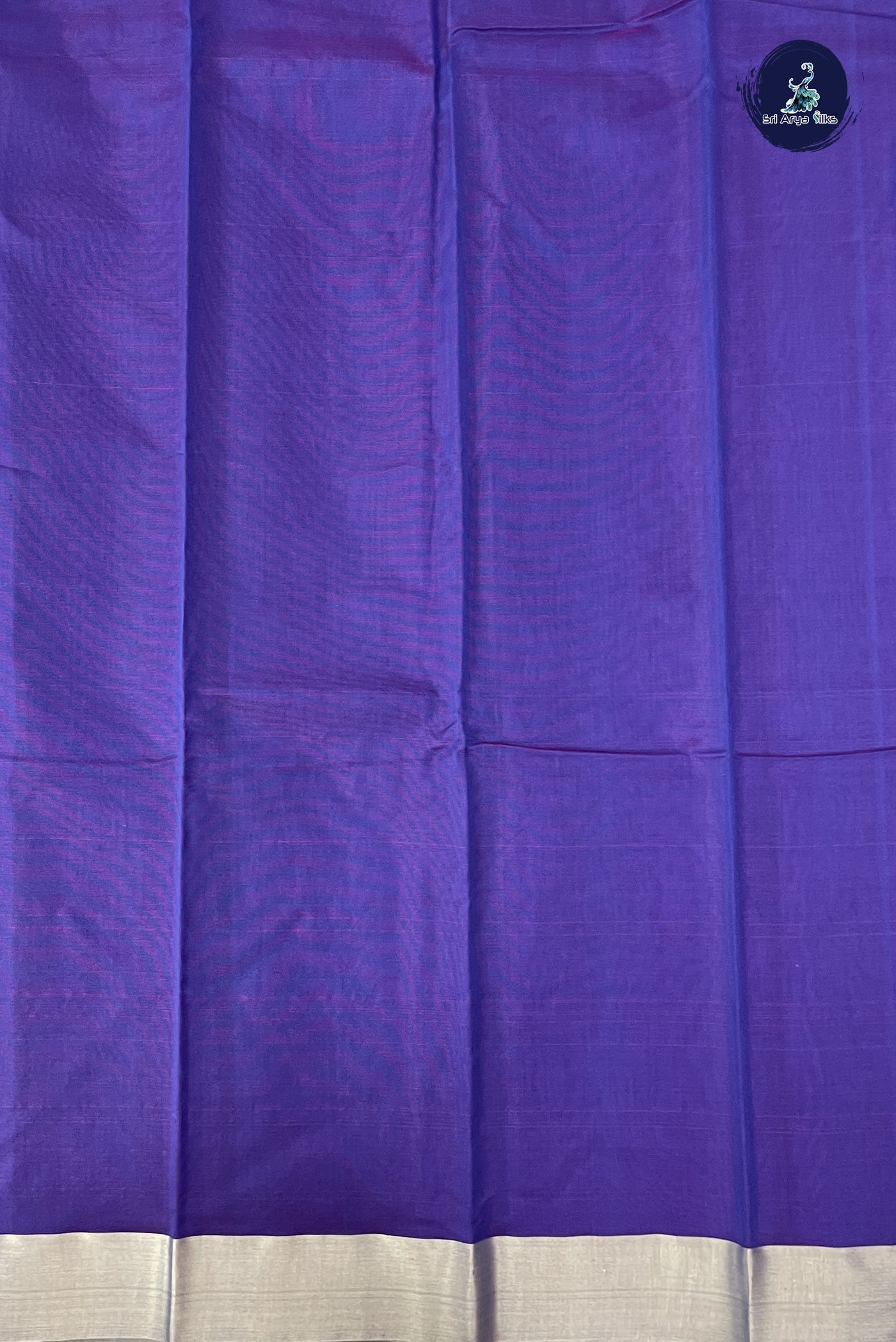 Royal Blue Kora Sico Silk Cotton With Zari Buttas Pattern