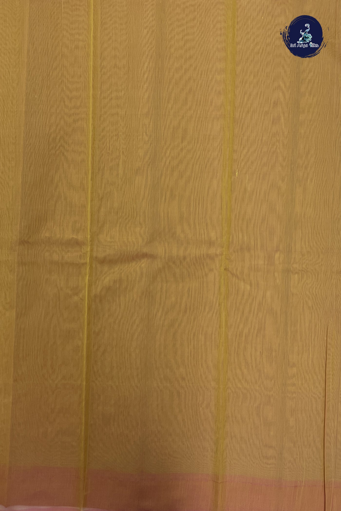 Yellow Kora Sico Silk Cotton With Stripes Pattern